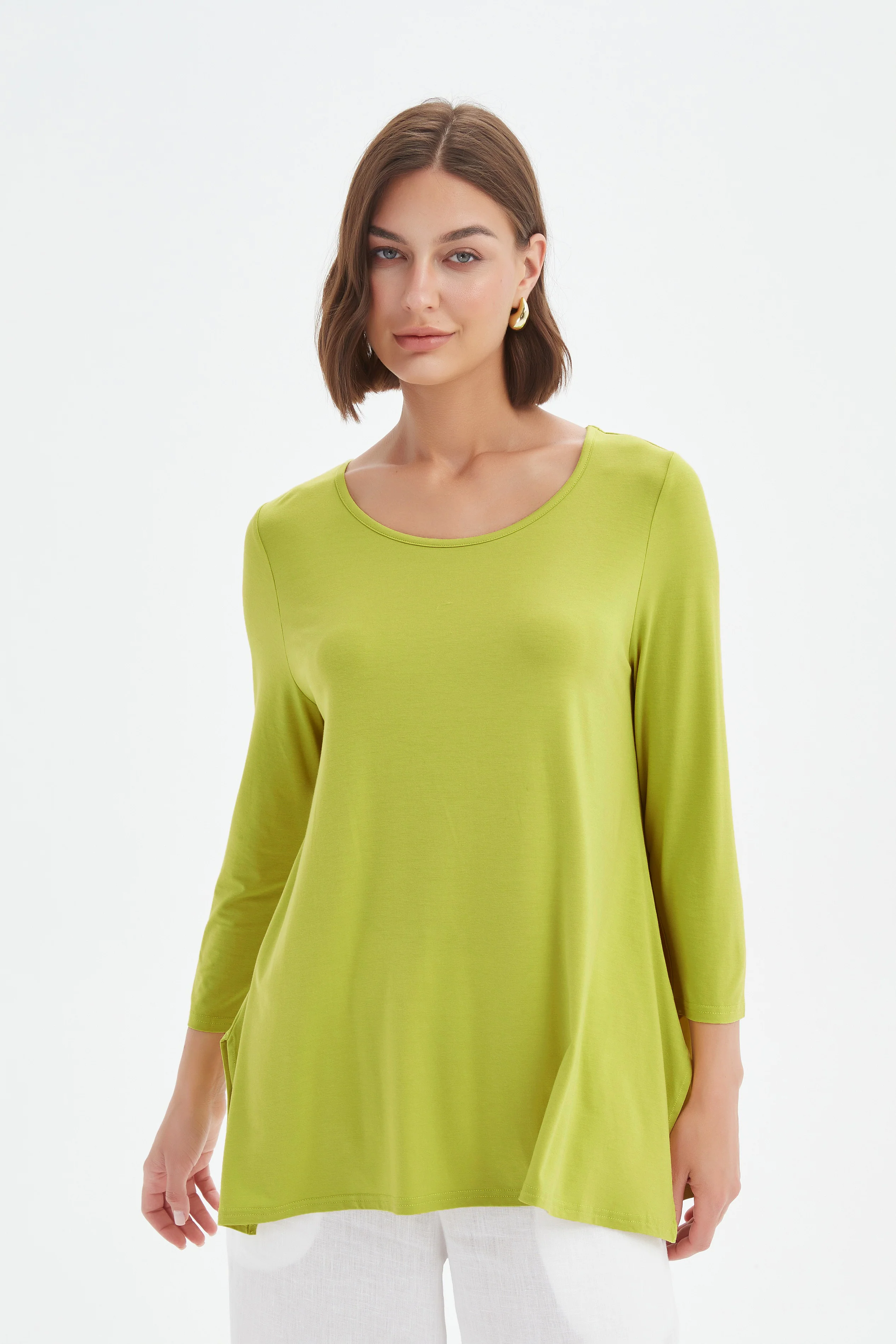 3/4 SLEEVE HANKY HEM TEE - Image 31