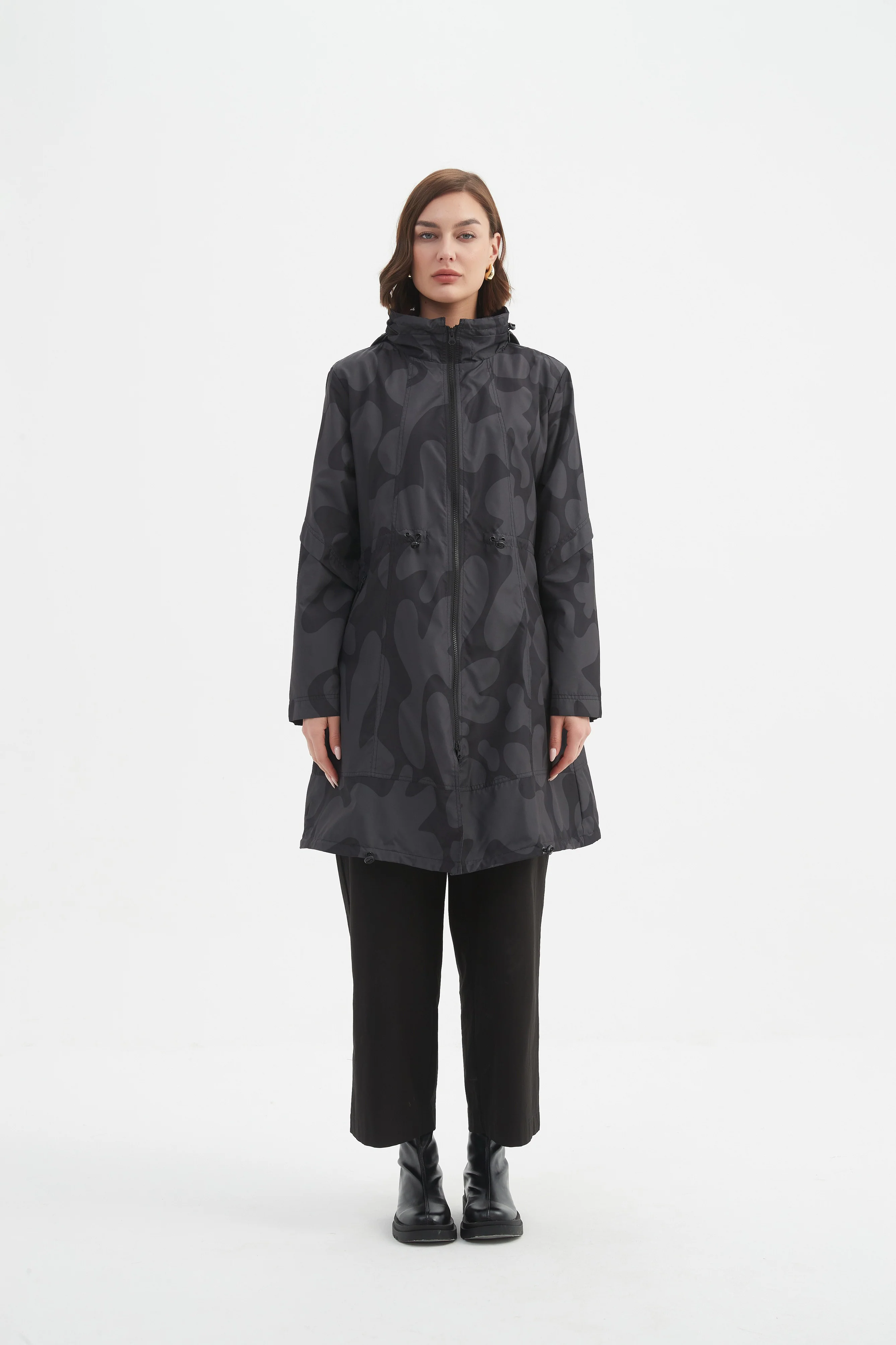ADJUSTABLE WAIST PRINT PARKA - Image 14