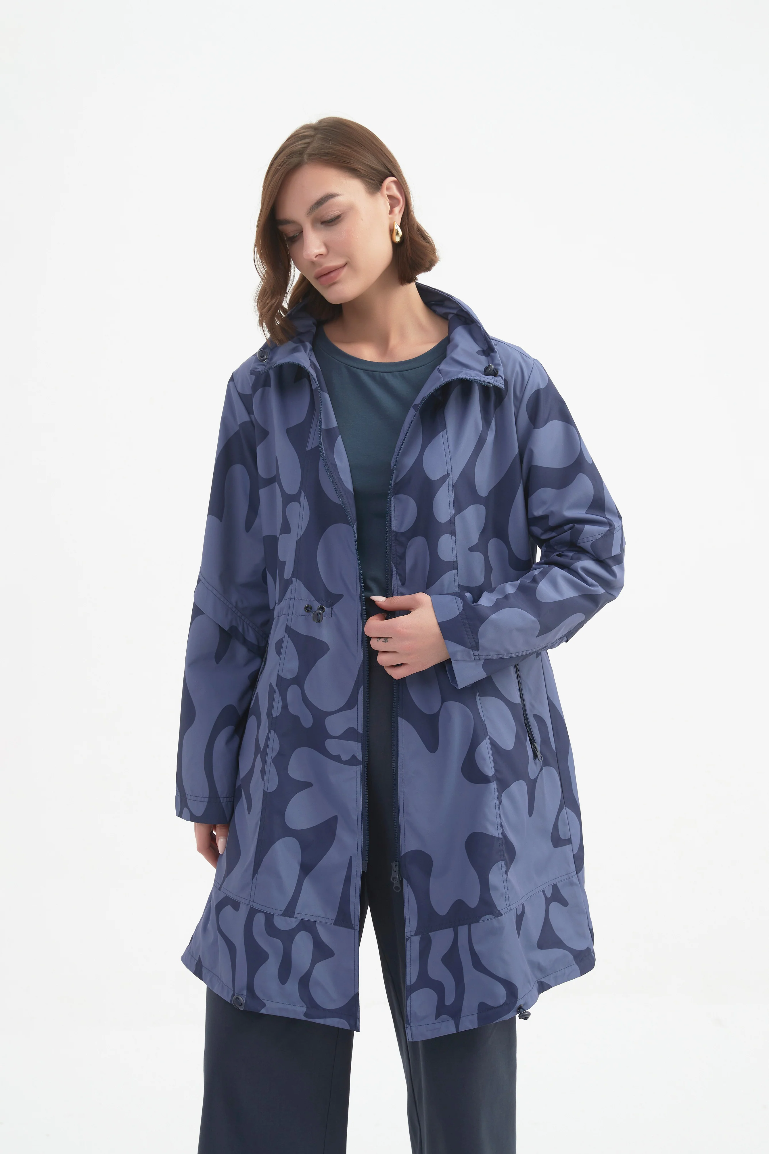 ADJUSTABLE WAIST PRINT PARKA - Image 17