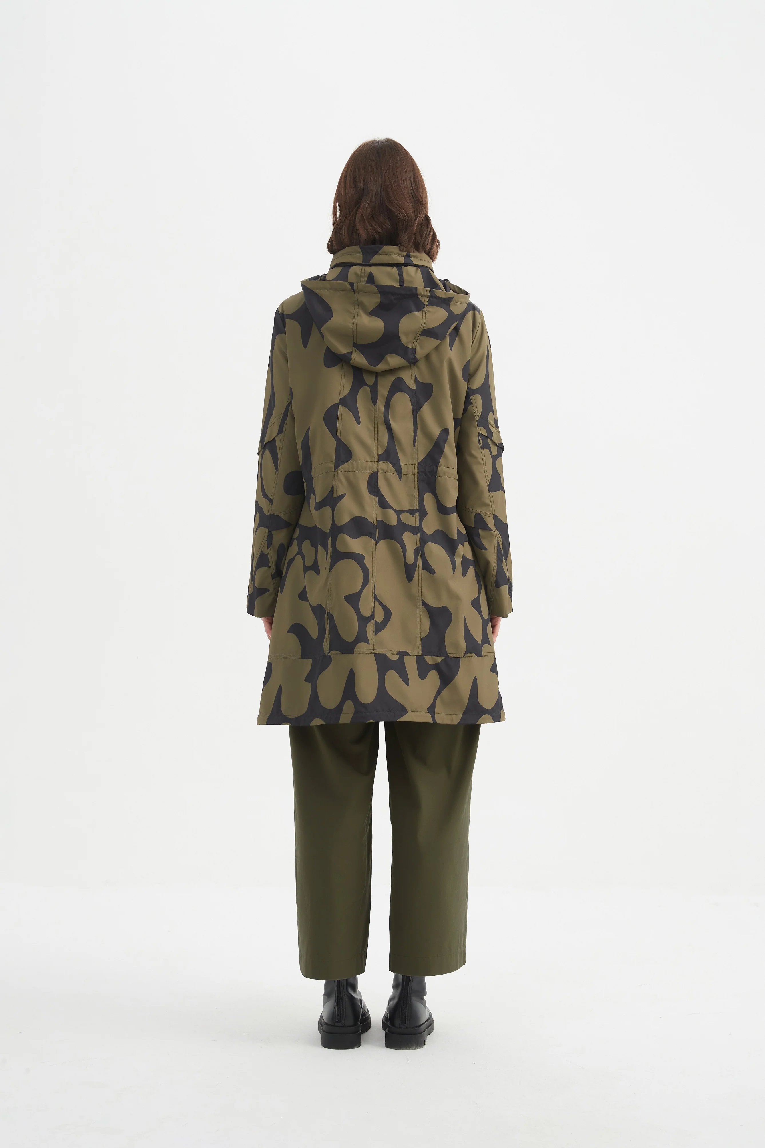 ADJUSTABLE WAIST PRINT PARKA - Image 5
