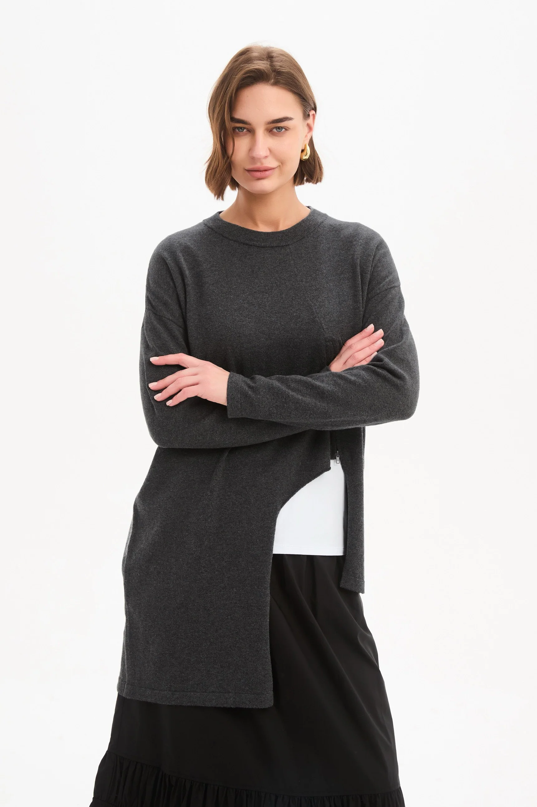 ASYMMETRIC ZIP DETAIL KNIT - Image 7
