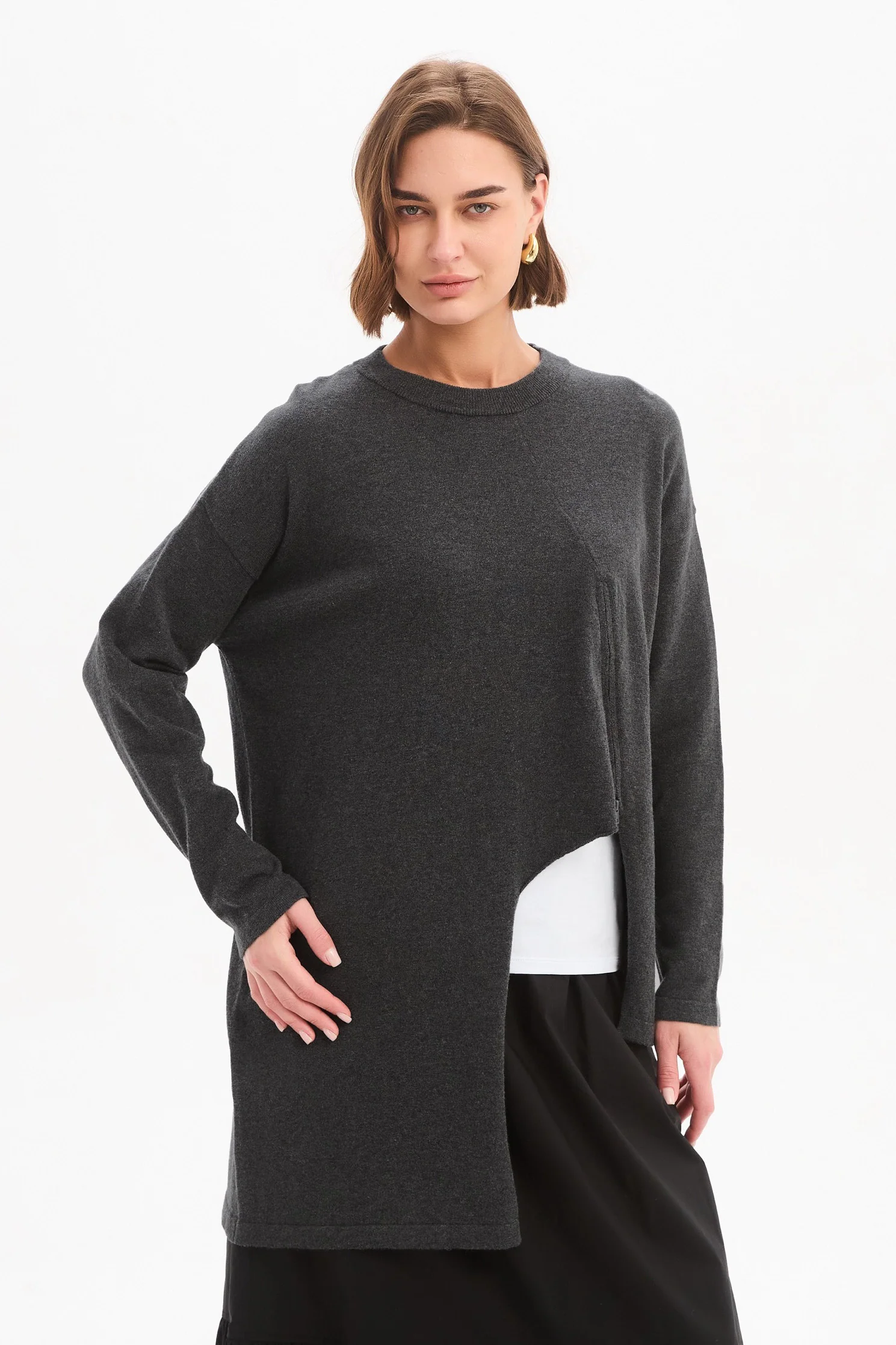 ASYMMETRIC ZIP DETAIL KNIT - Image 8