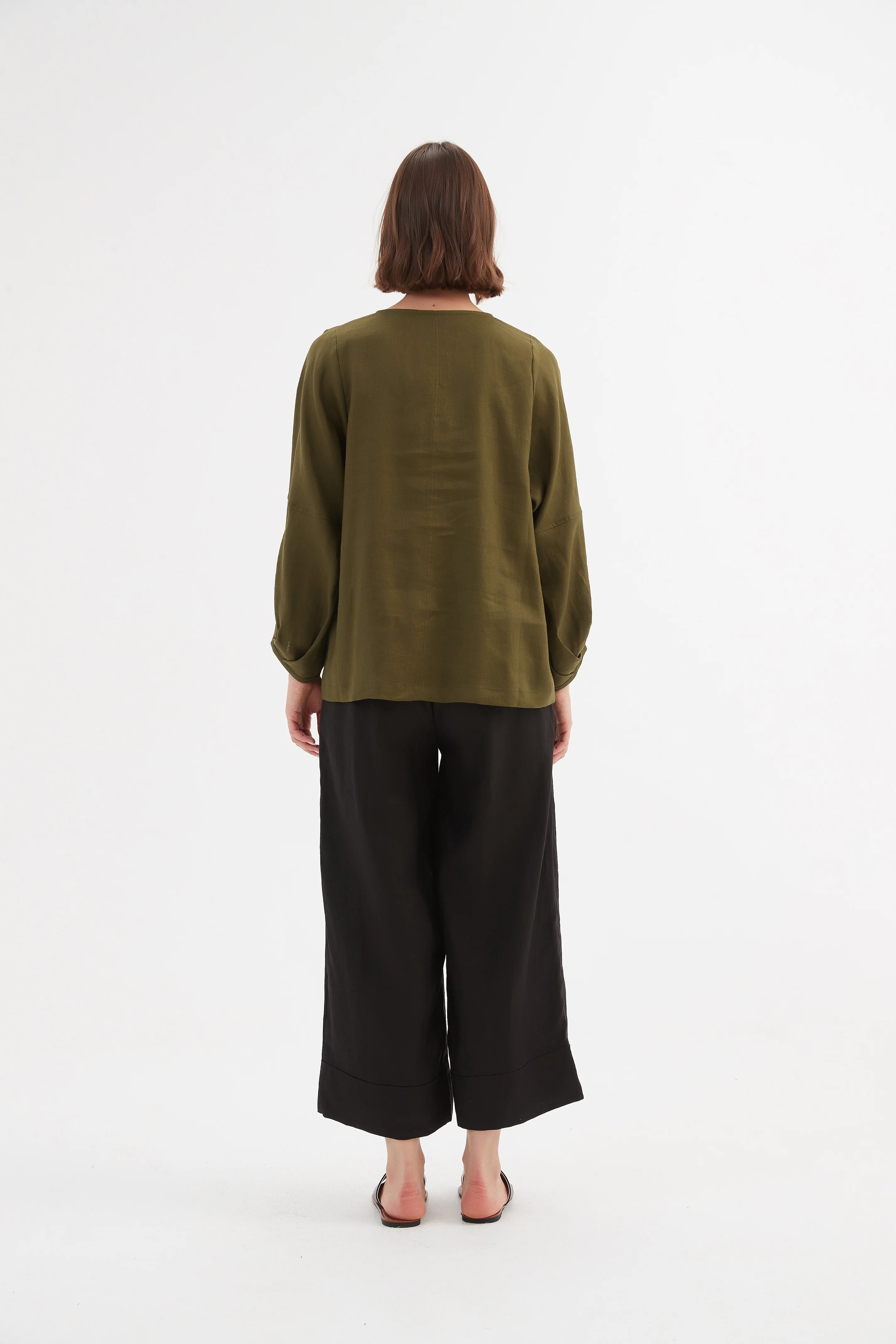 BISHOP LONG SLEEVE LINEN TOP - Image 12