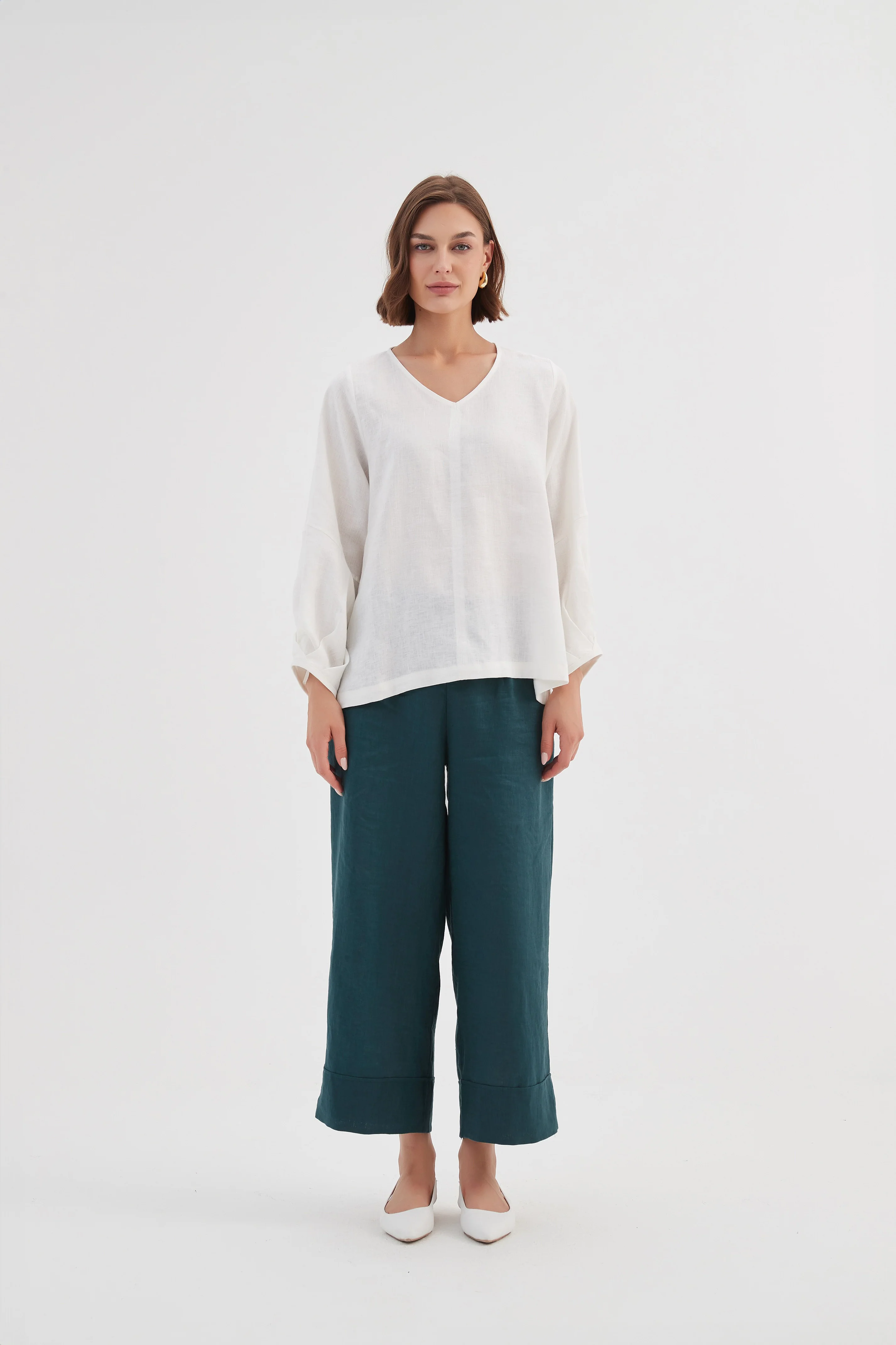 BISHOP LONG SLEEVE LINEN TOP - Image 16
