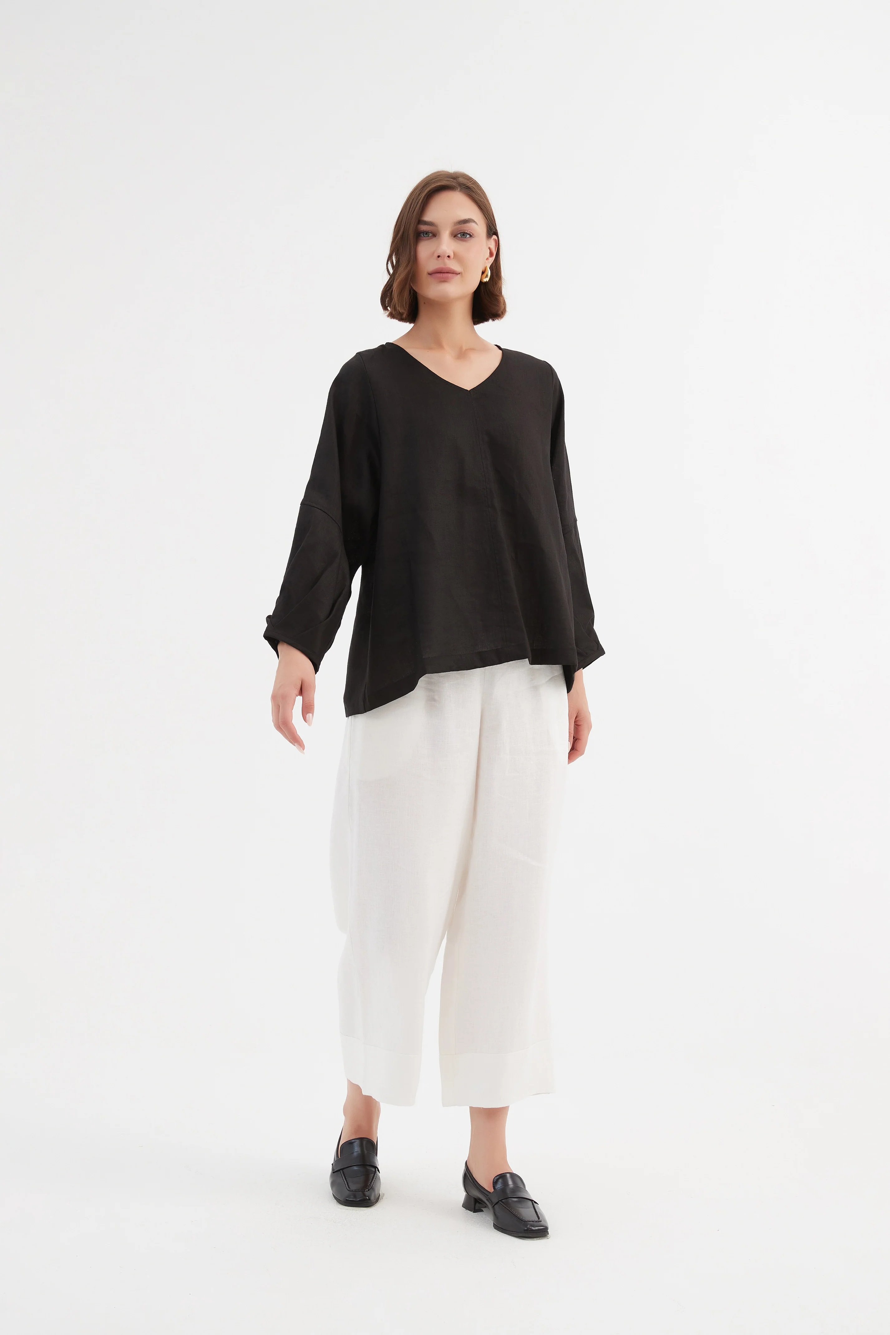 BISHOP LONG SLEEVE LINEN TOP - Image 19