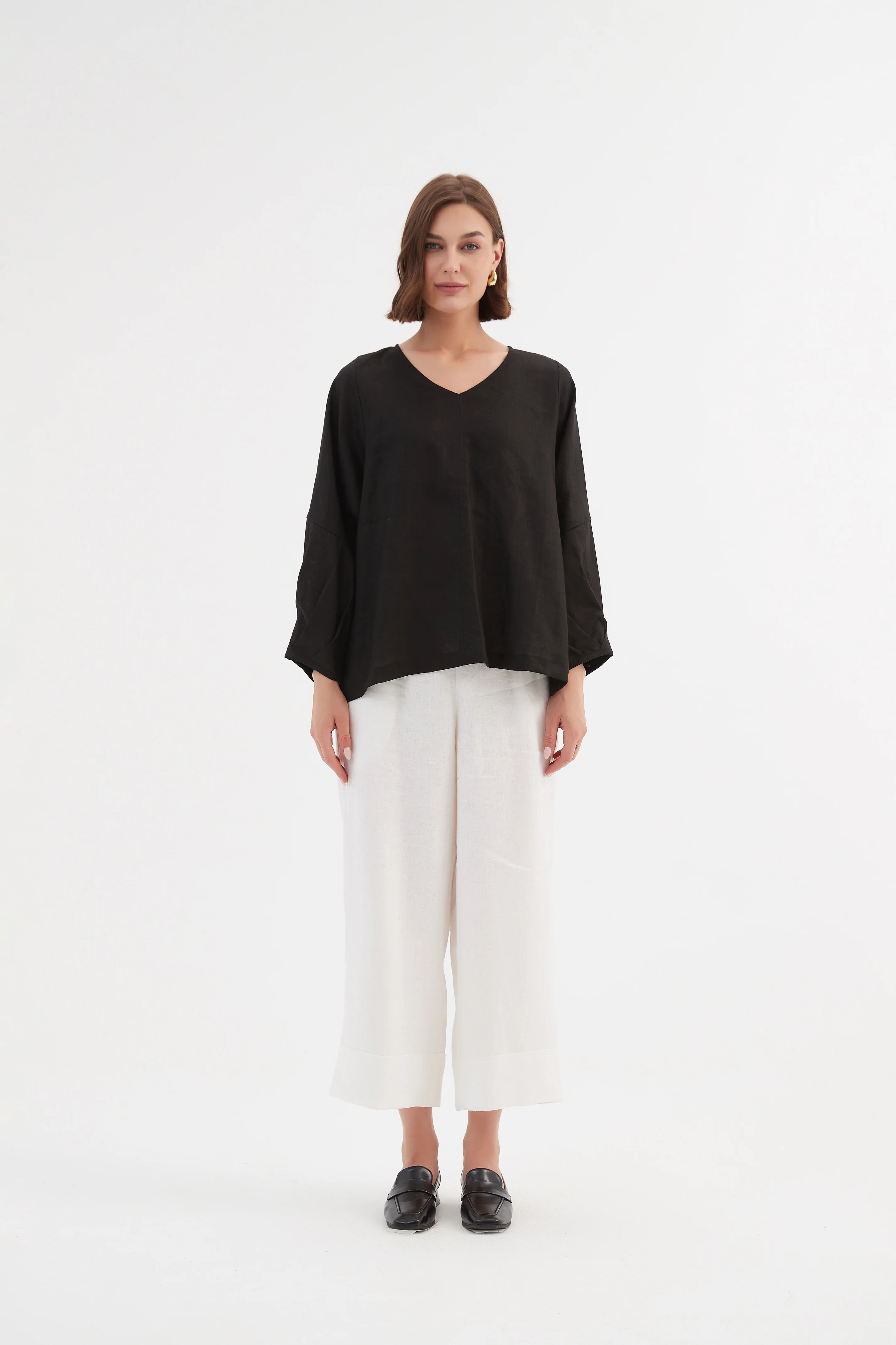 BISHOP LONG SLEEVE LINEN TOP - Image 21