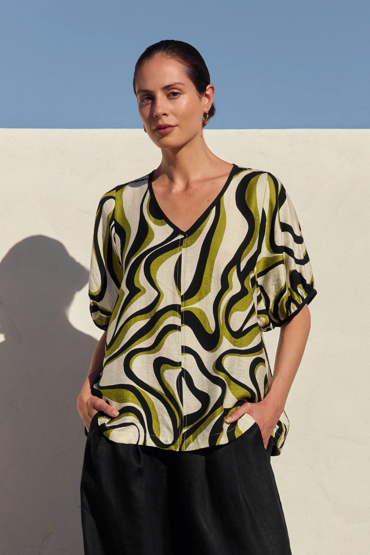 BISHOP SLEEVE SWIRL TOP - Image 6