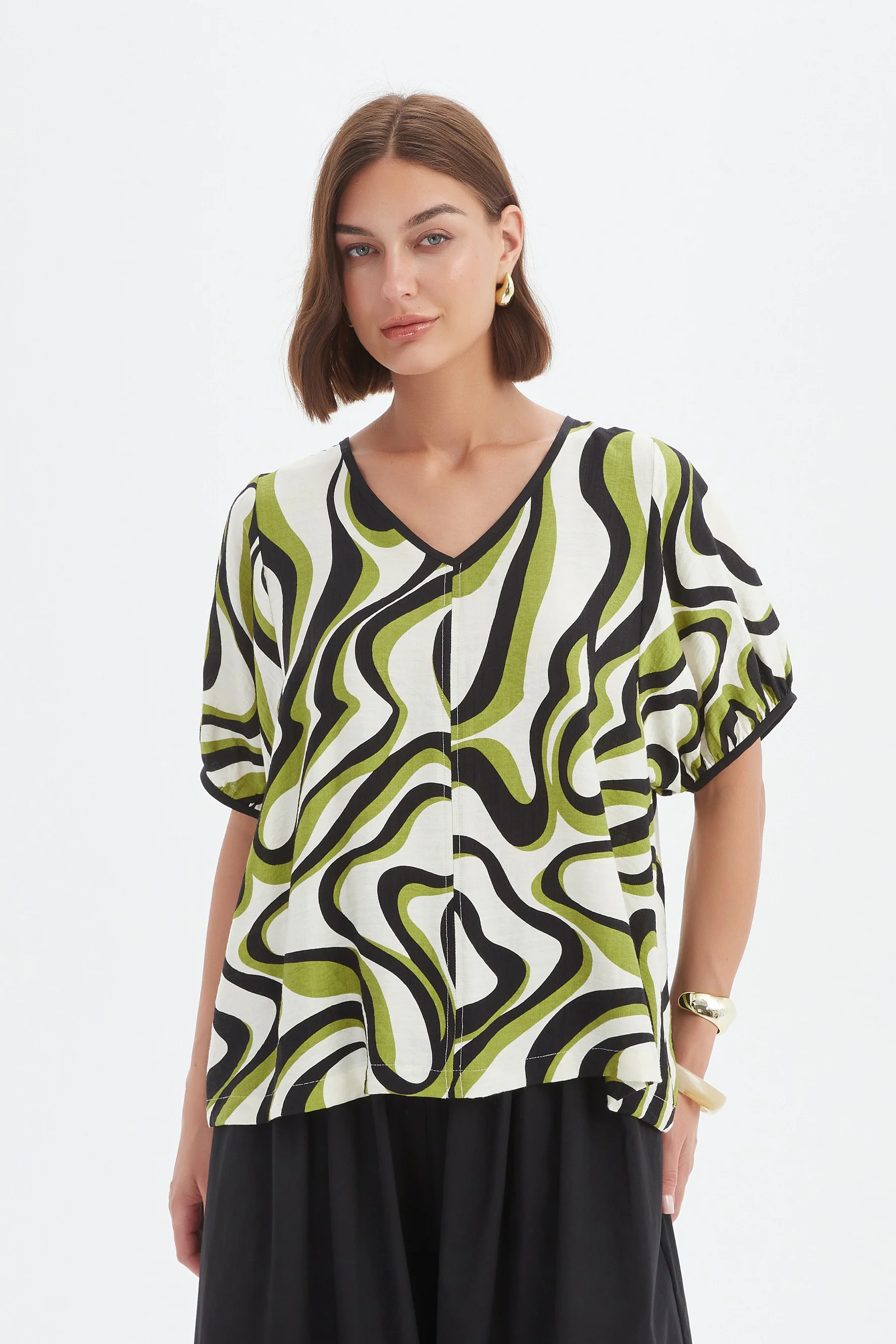 BISHOP SLEEVE SWIRL TOP - Image 8