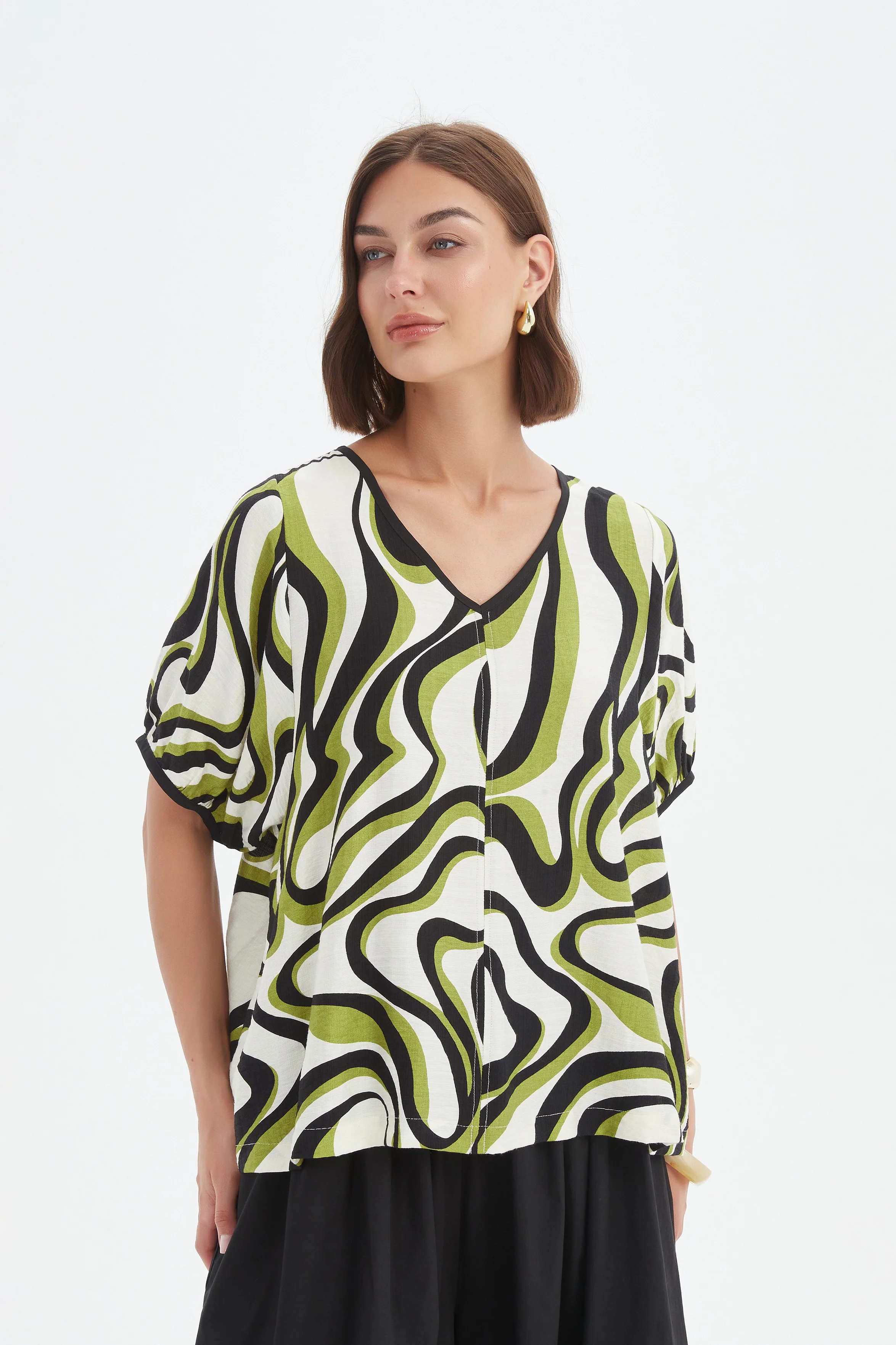 BISHOP SLEEVE SWIRL TOP - Image 9