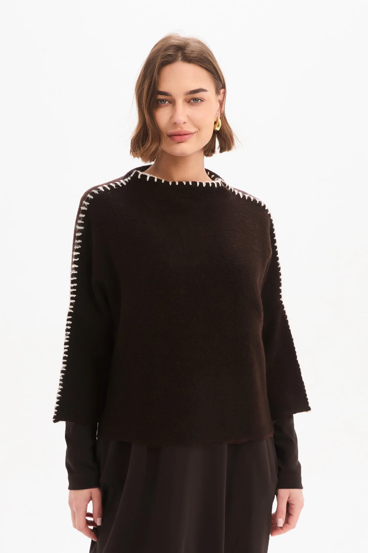 CONTRAST STITCH DETAIL KNIT - Image 13