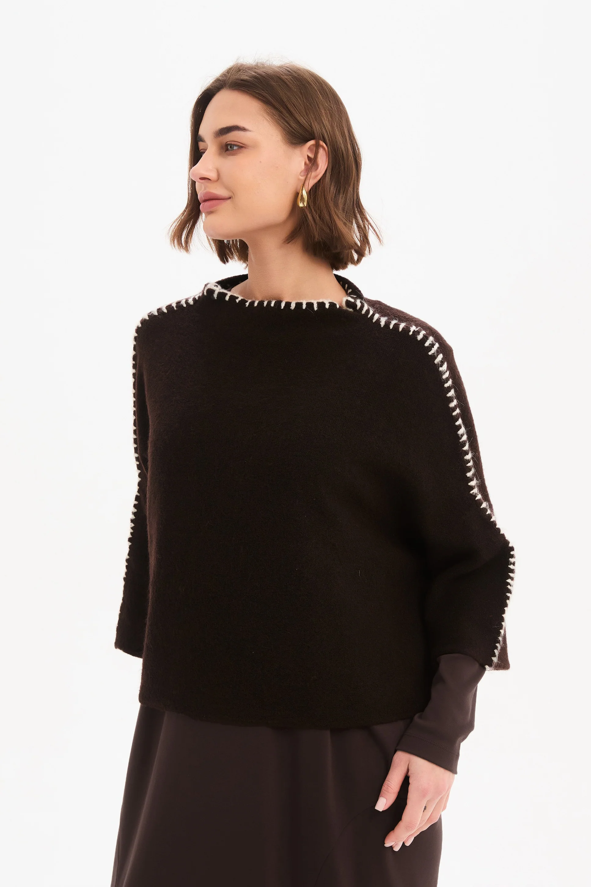CONTRAST STITCH DETAIL KNIT - Image 14