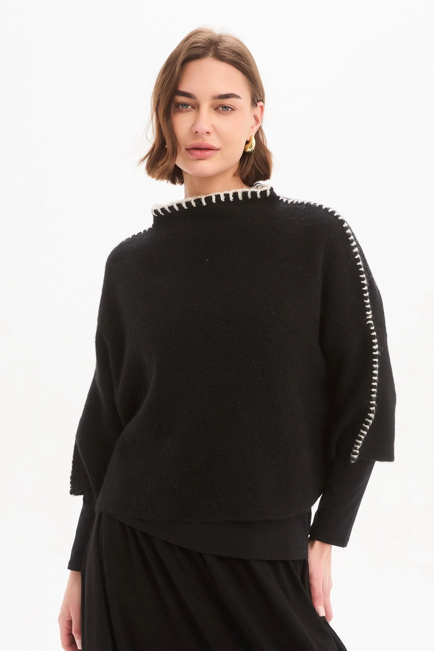 CONTRAST STITCH DETAIL KNIT - Image 3