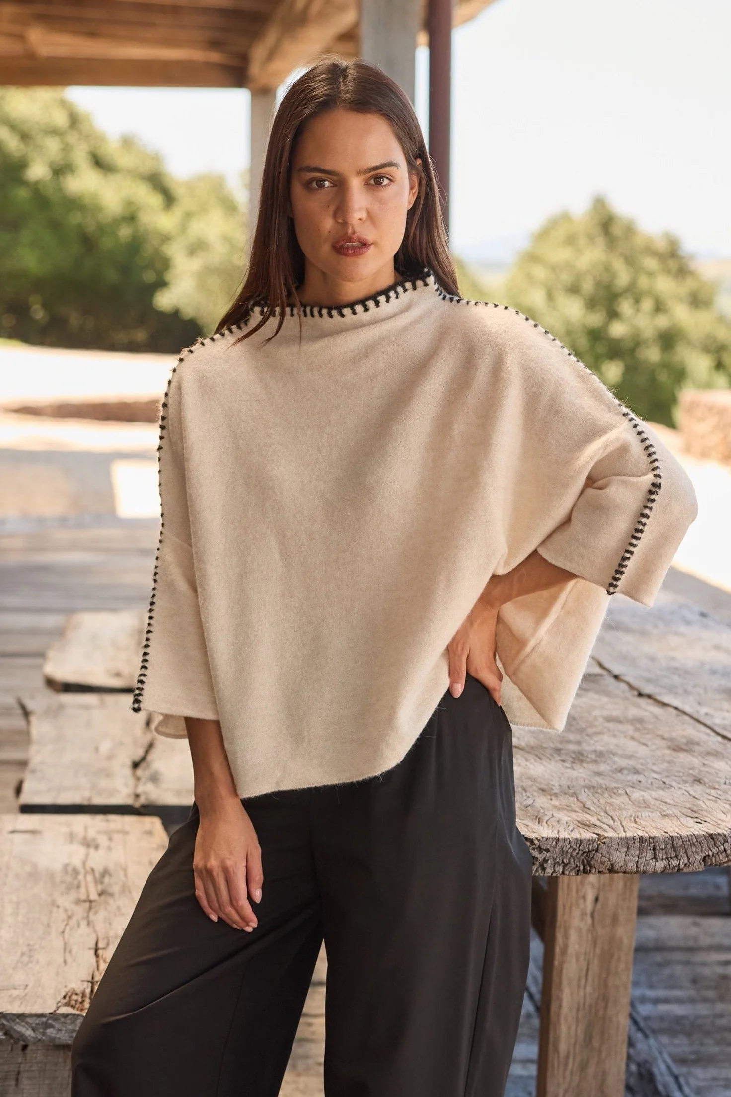 CONTRAST STITCH DETAIL KNIT - Image 7