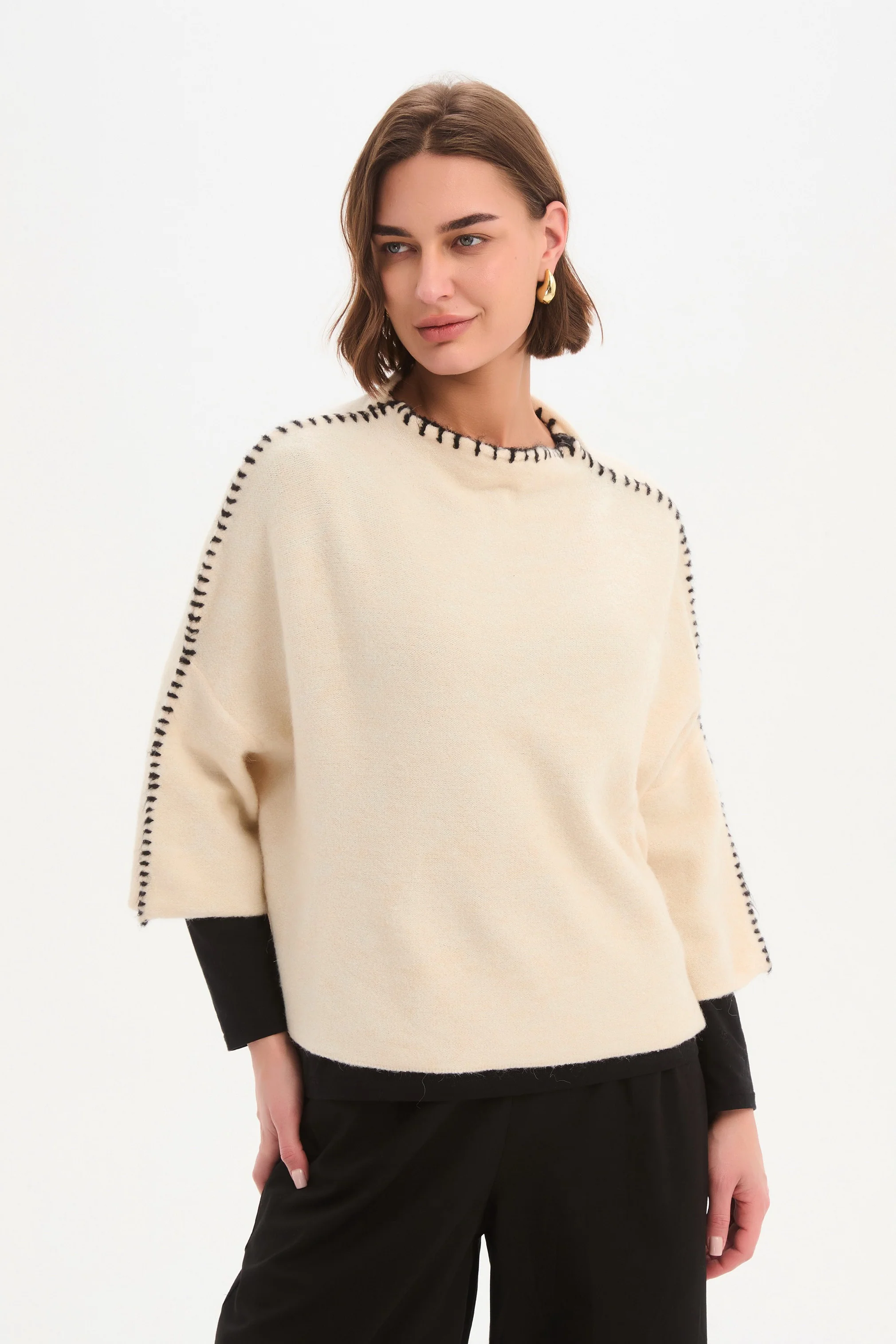 CONTRAST STITCH DETAIL KNIT - Image 8