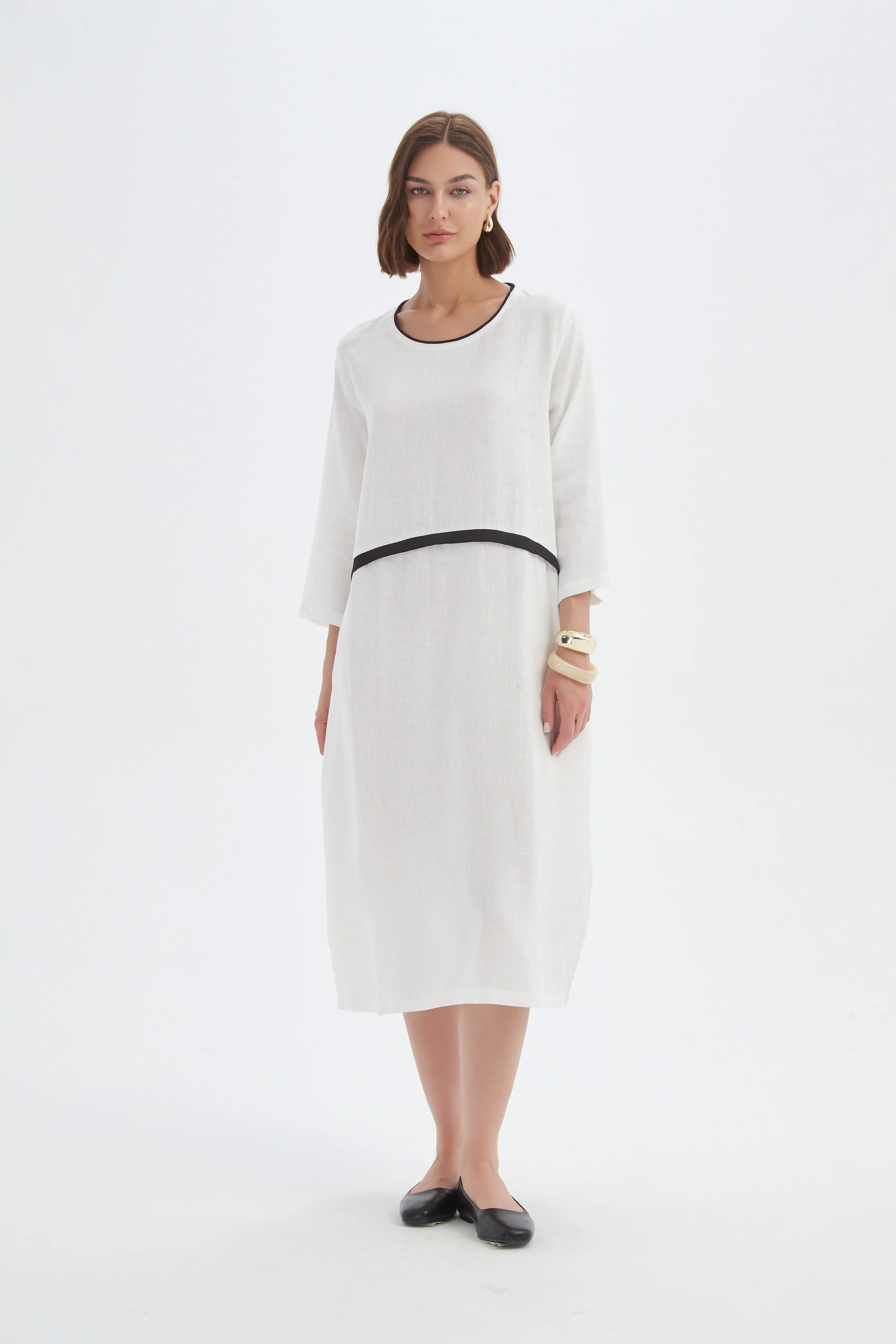 CONTRAST TRIM OVOID DRESS - Image 5
