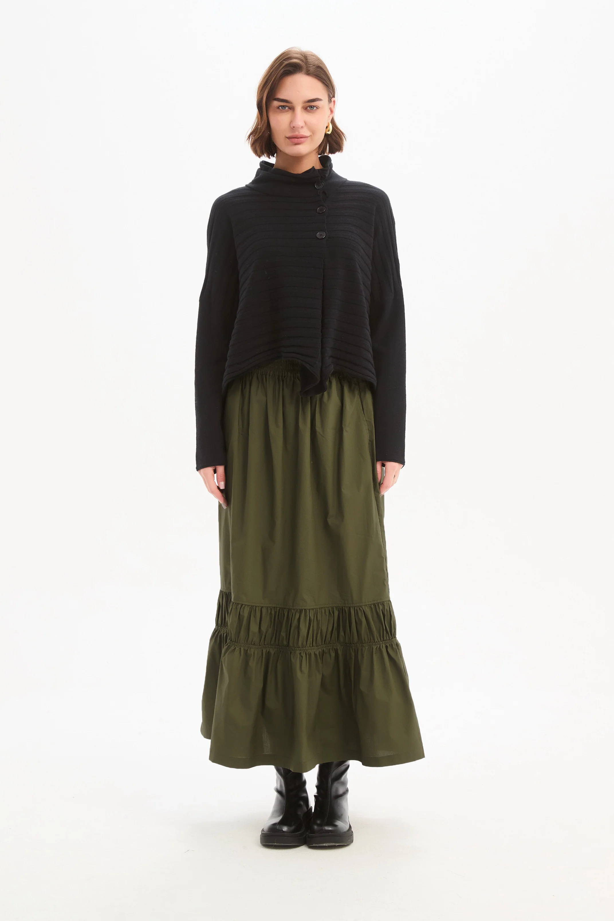COWL NECK BUTTON KNIT - Image 11