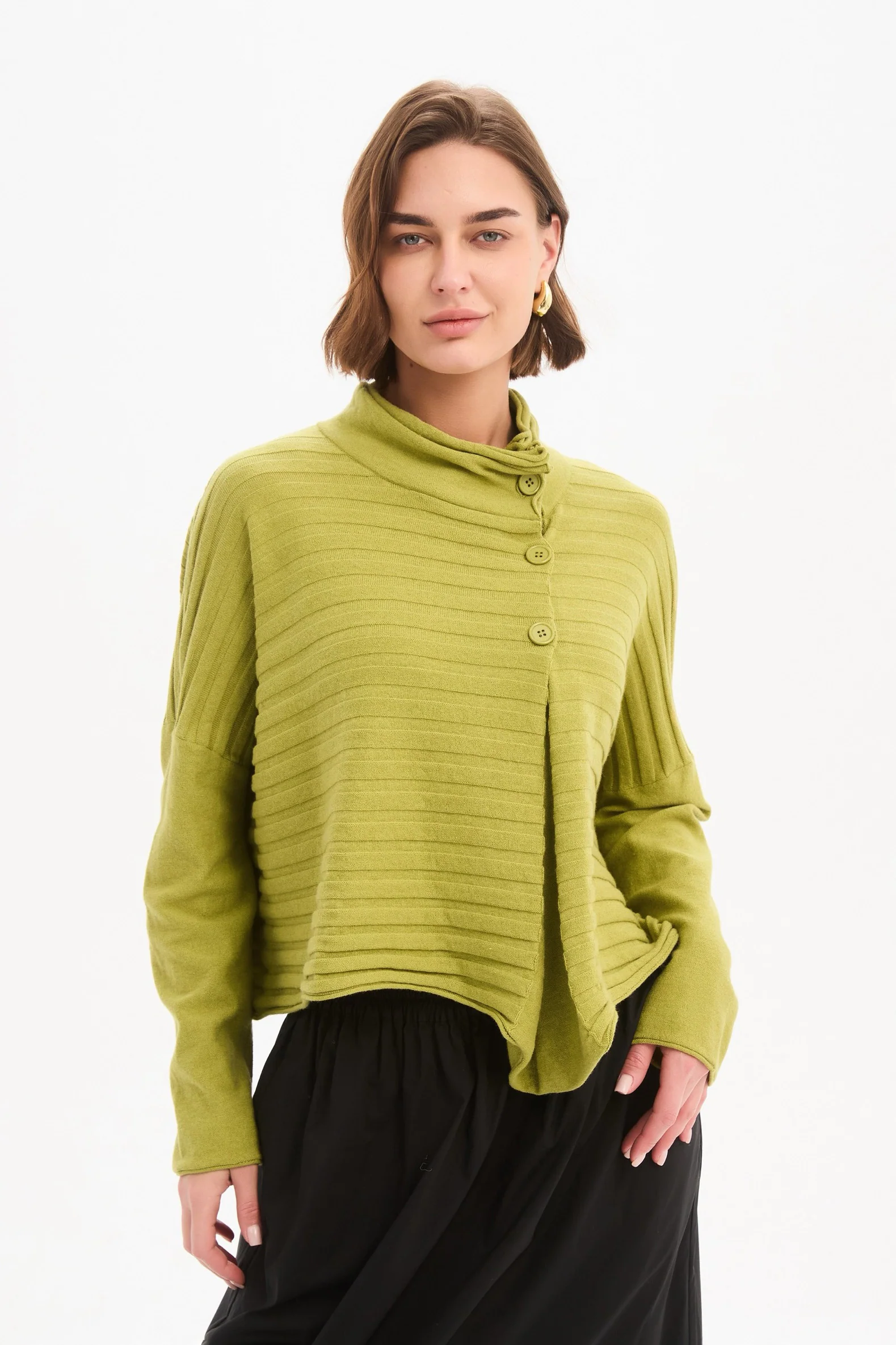 COWL NECK BUTTON KNIT - Image 18