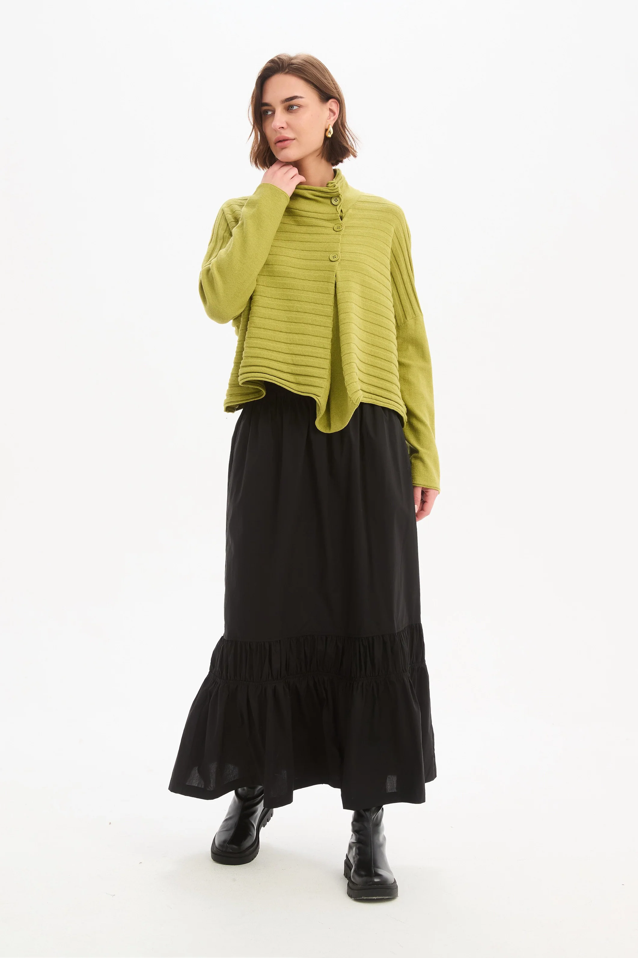 COWL NECK BUTTON KNIT - Image 20