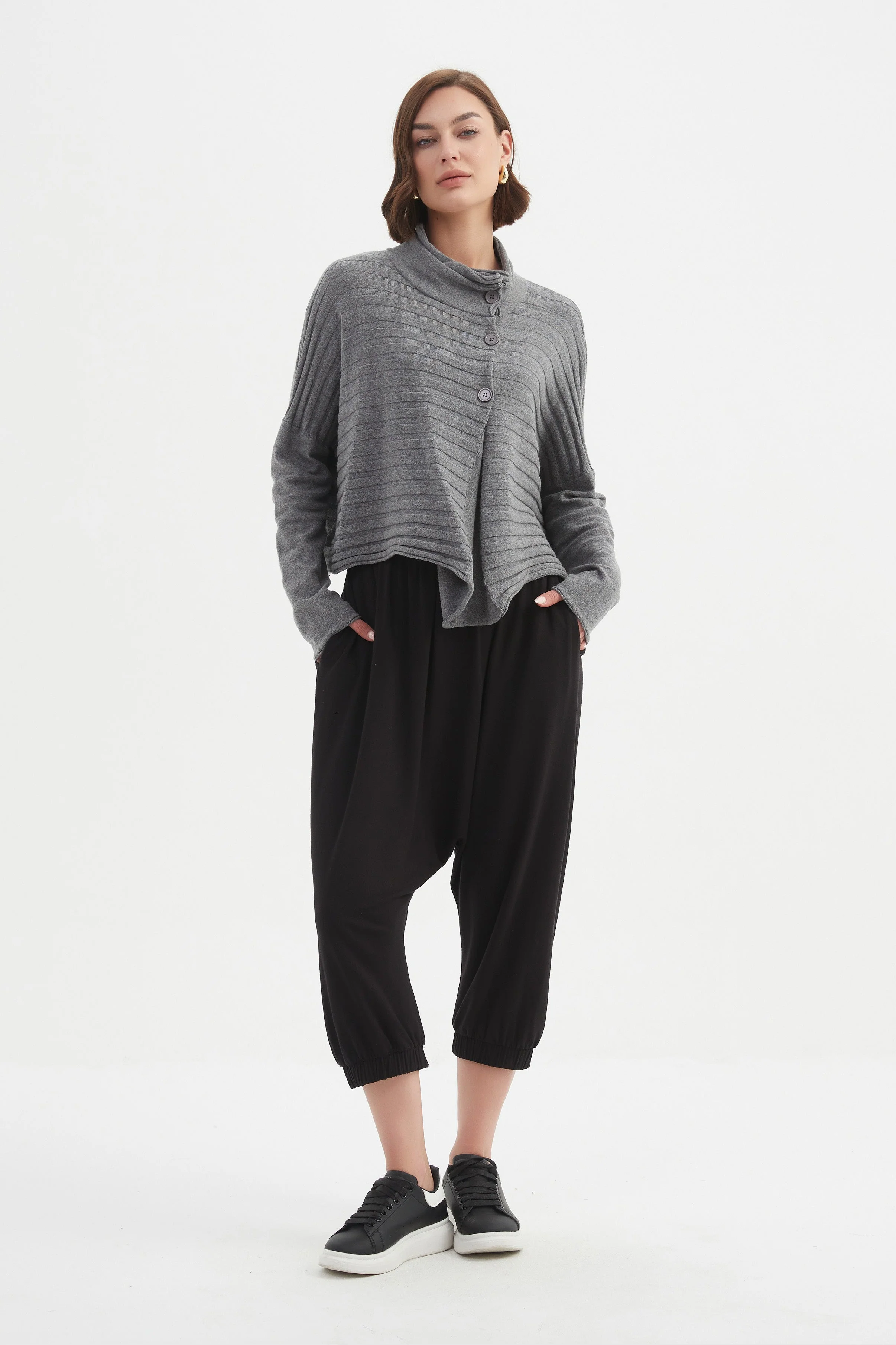 COWL NECK BUTTON KNIT - Image 25