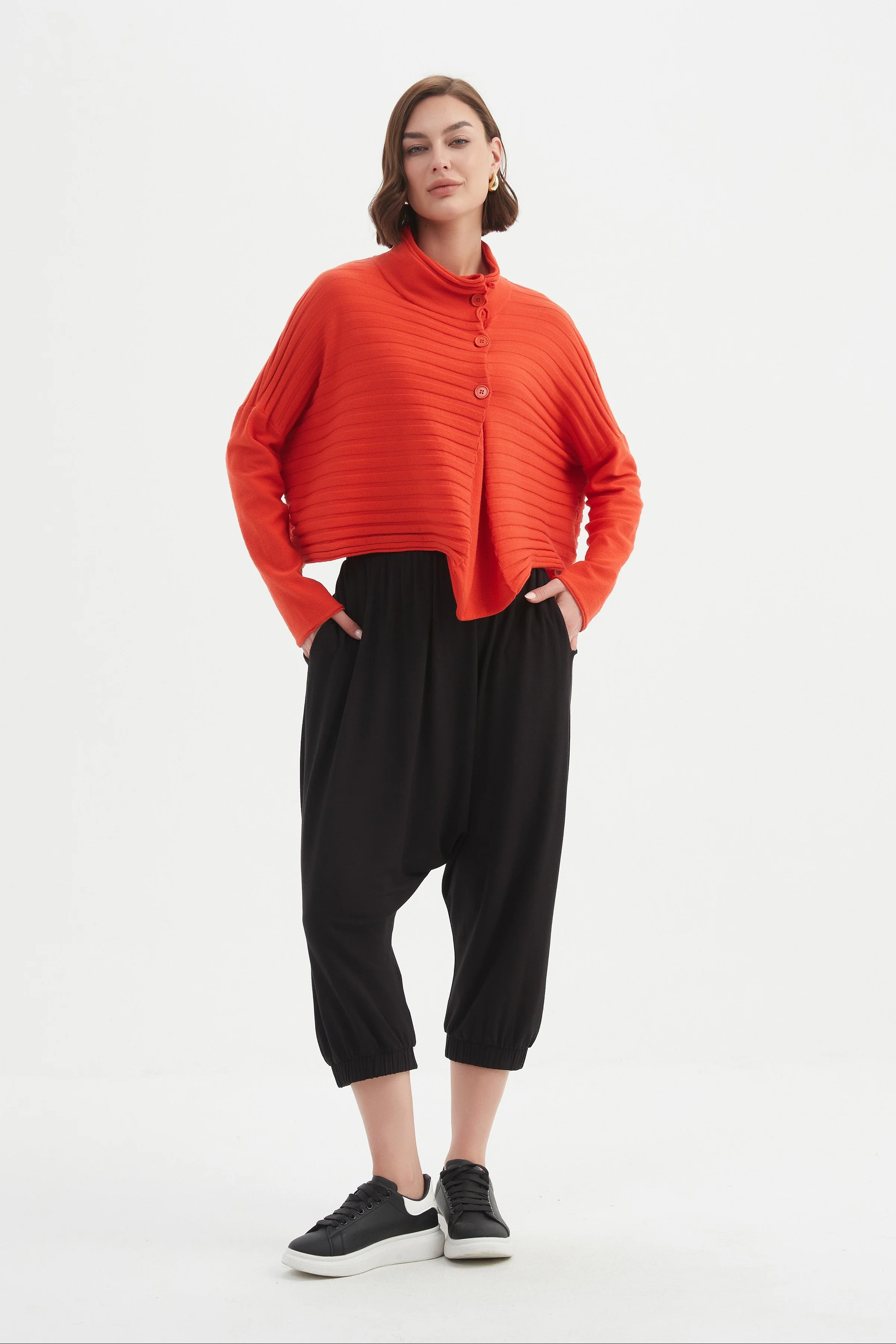 COWL NECK BUTTON KNIT - Image 30