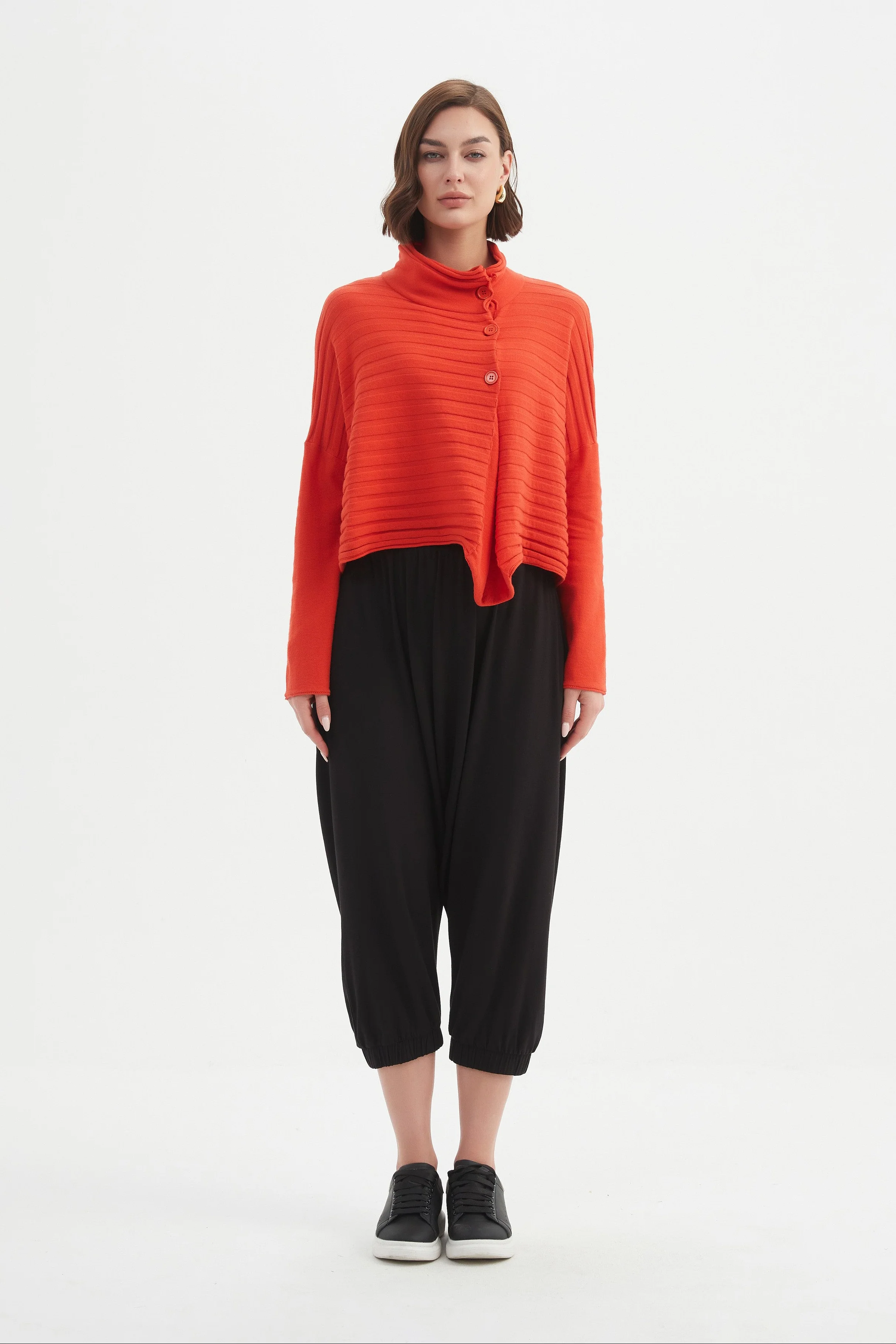 COWL NECK BUTTON KNIT - Image 31