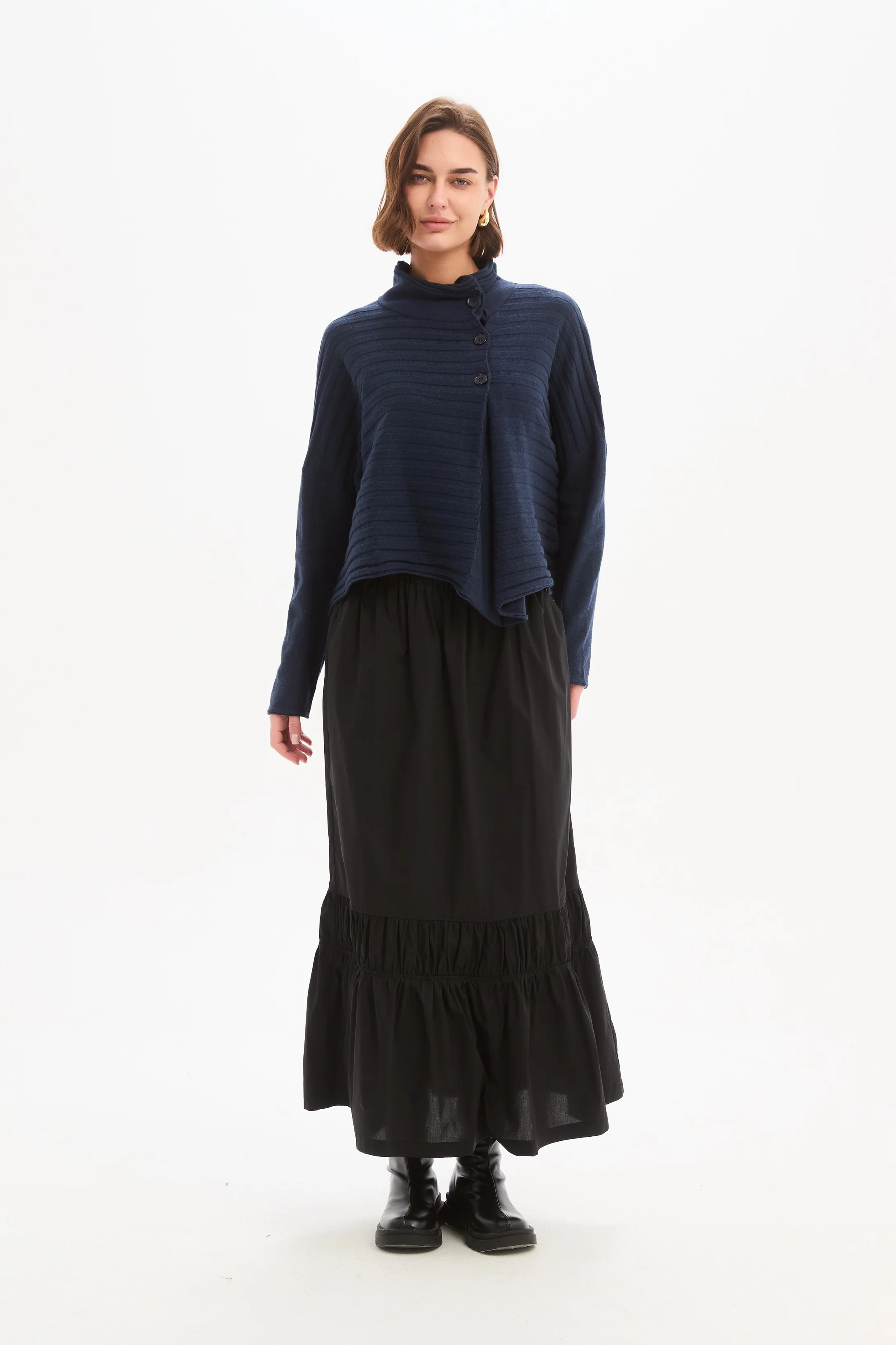 COWL NECK BUTTON KNIT - Image 6