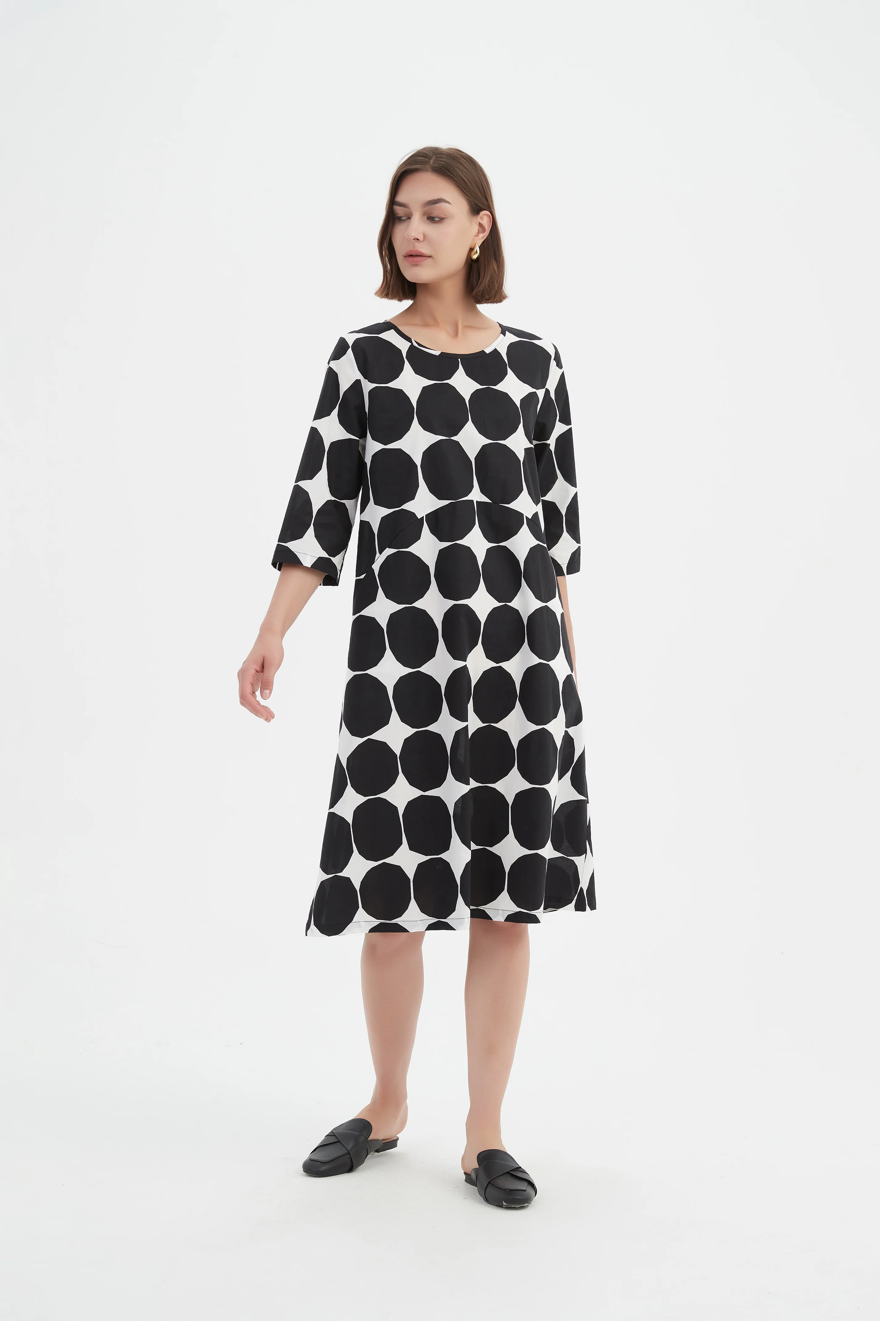 CURVE SEAM POPLIN DRESS - Image 14