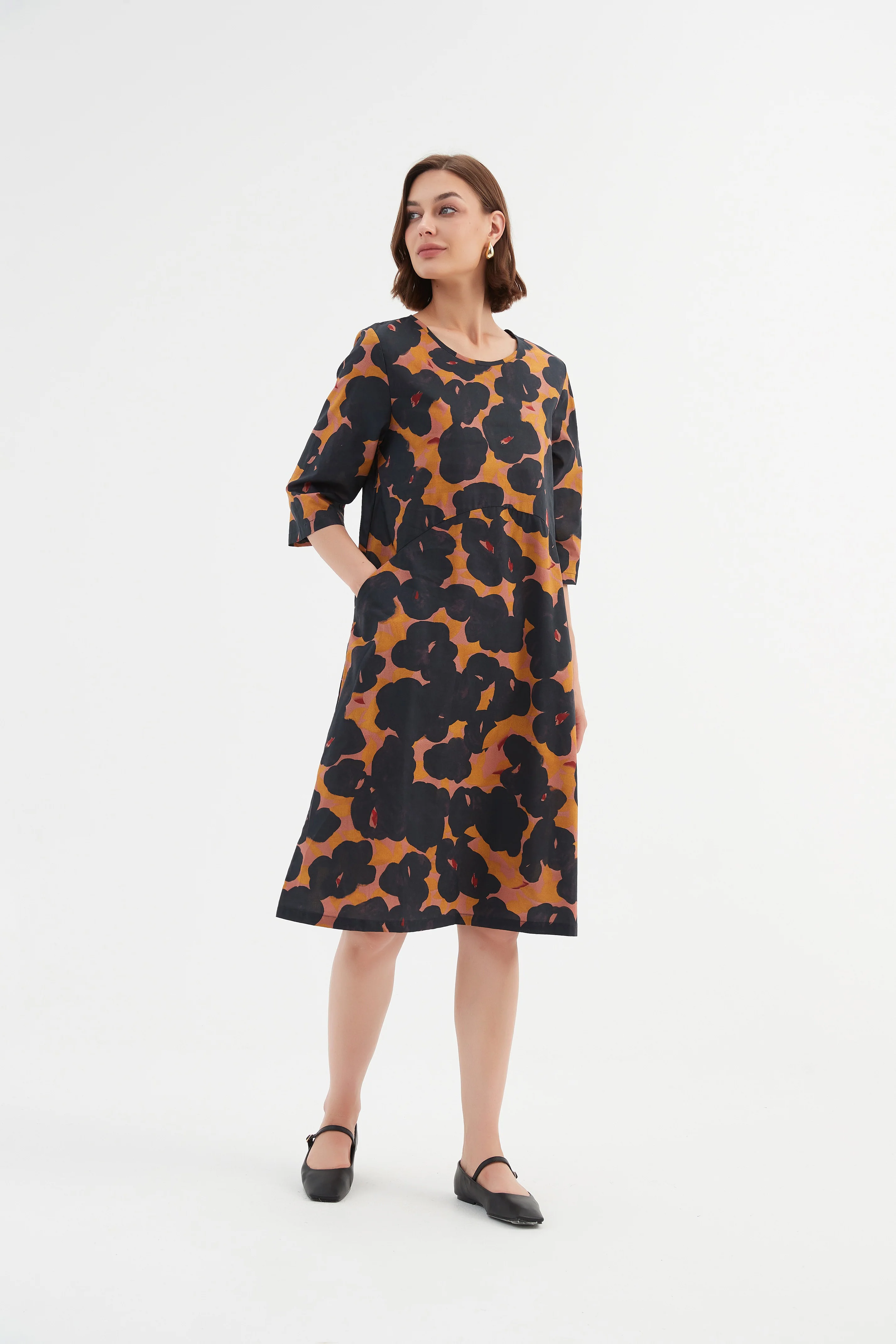 CURVE SEAM POPLIN DRESS - Image 20
