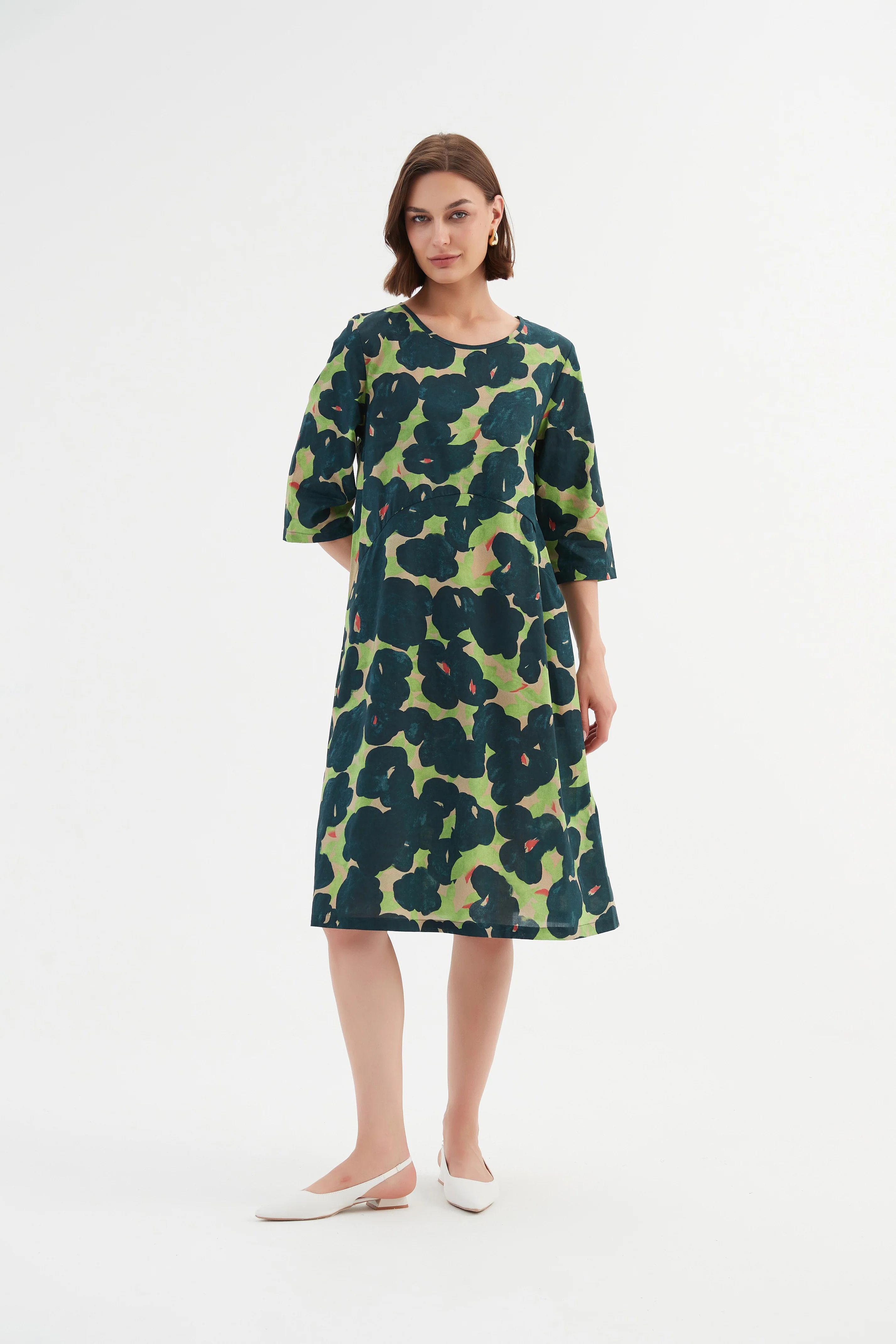 CURVE SEAM POPLIN DRESS - Image 26