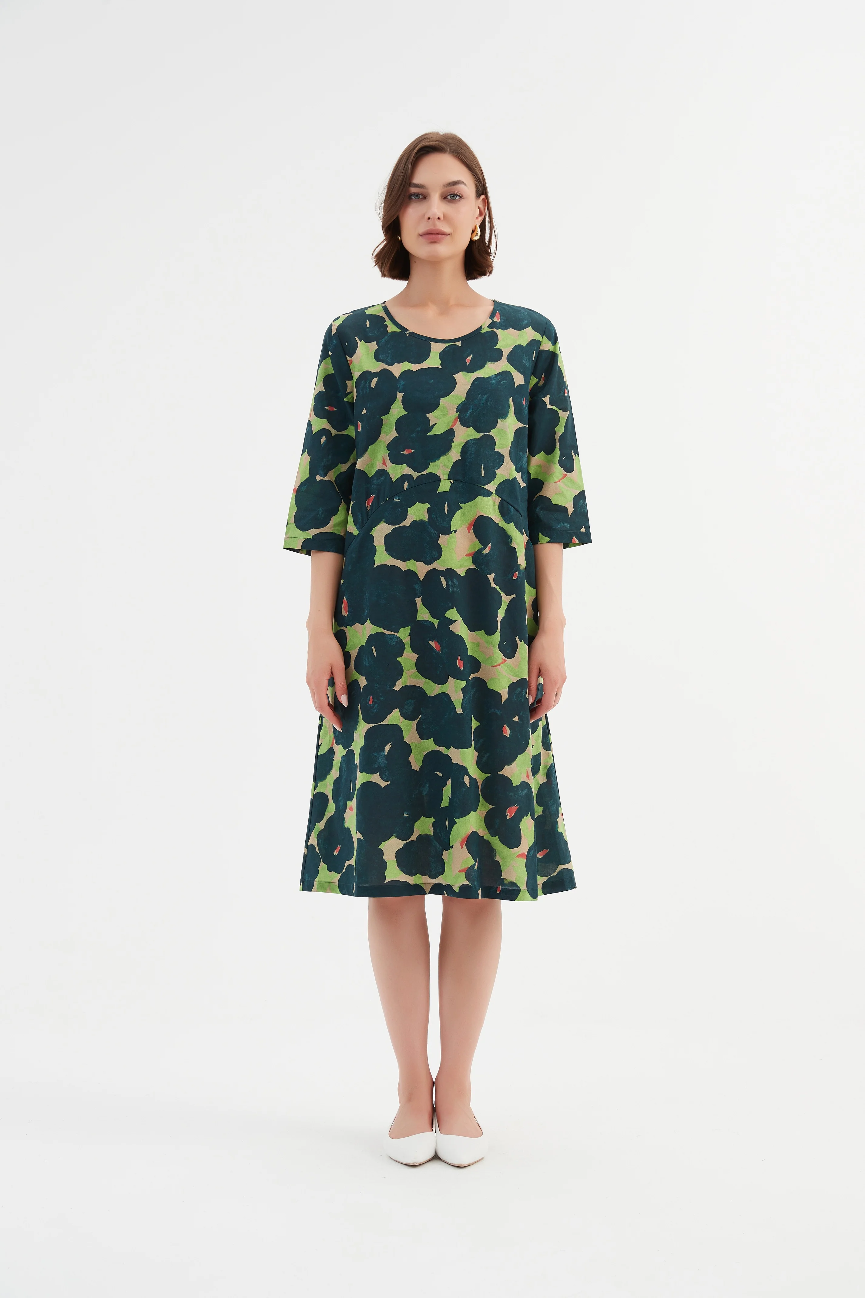CURVE SEAM POPLIN DRESS - Image 28