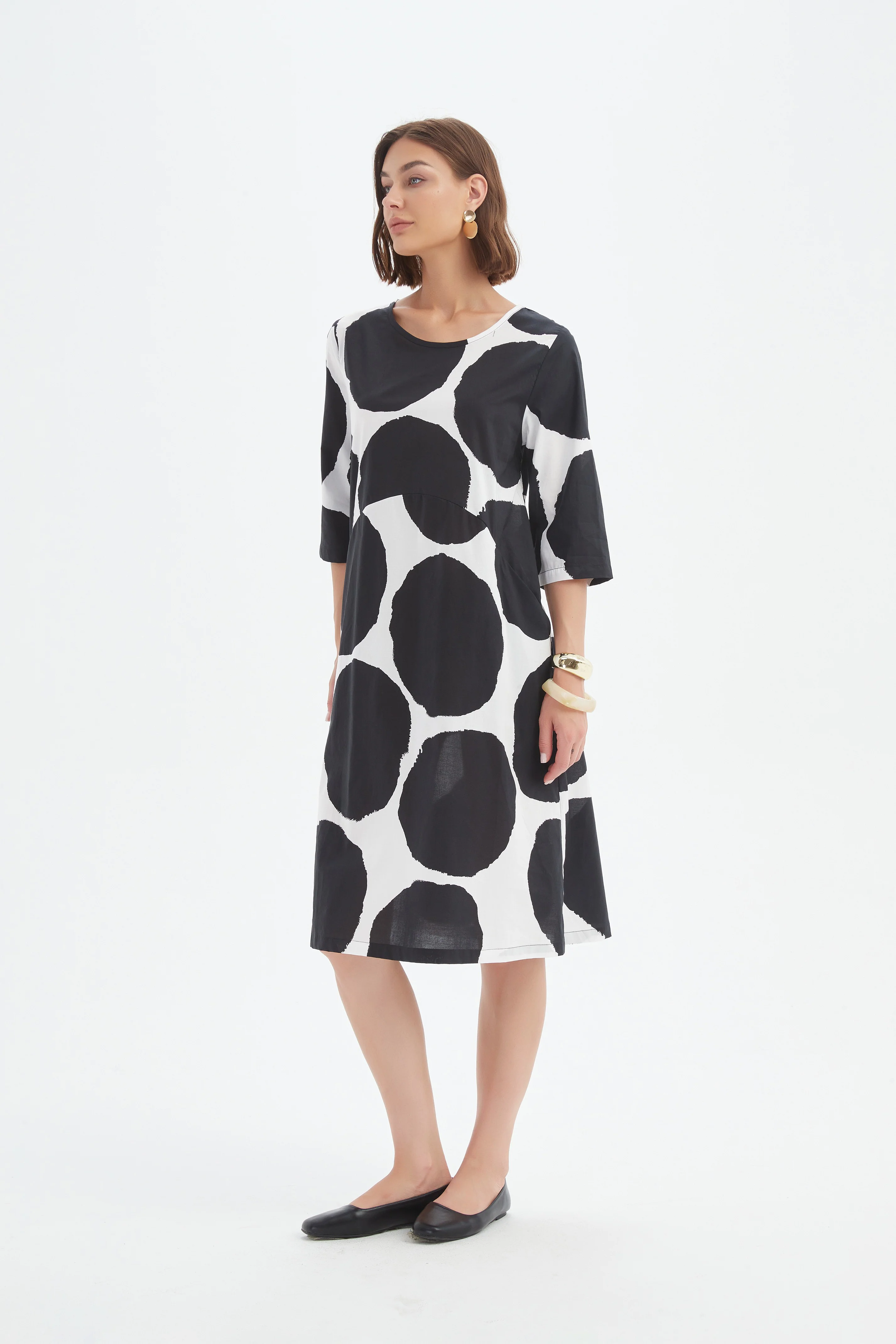 CURVE SEAM POPLIN DRESS - Image 4