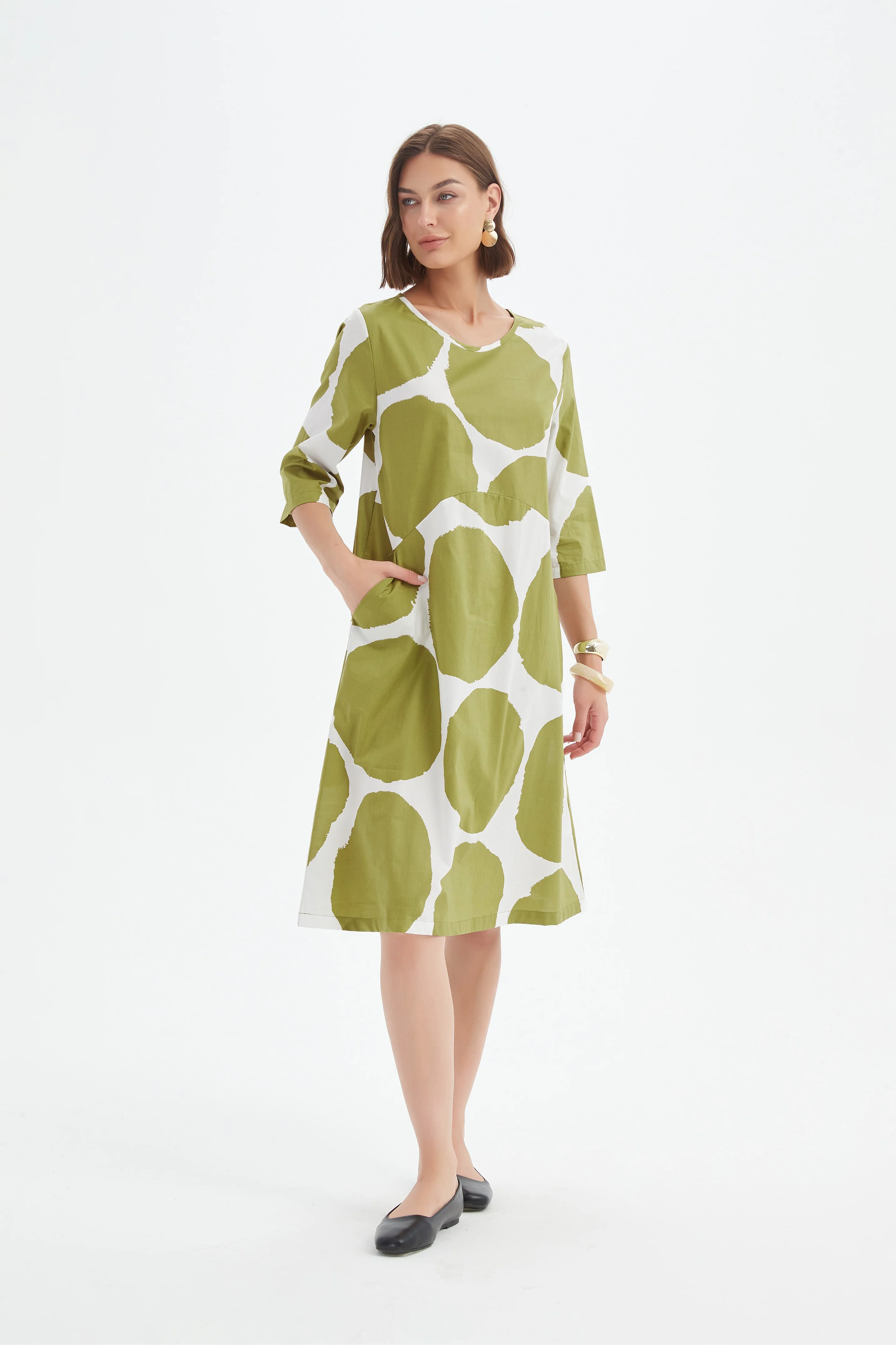 CURVE SEAM POPLIN DRESS - Image 7