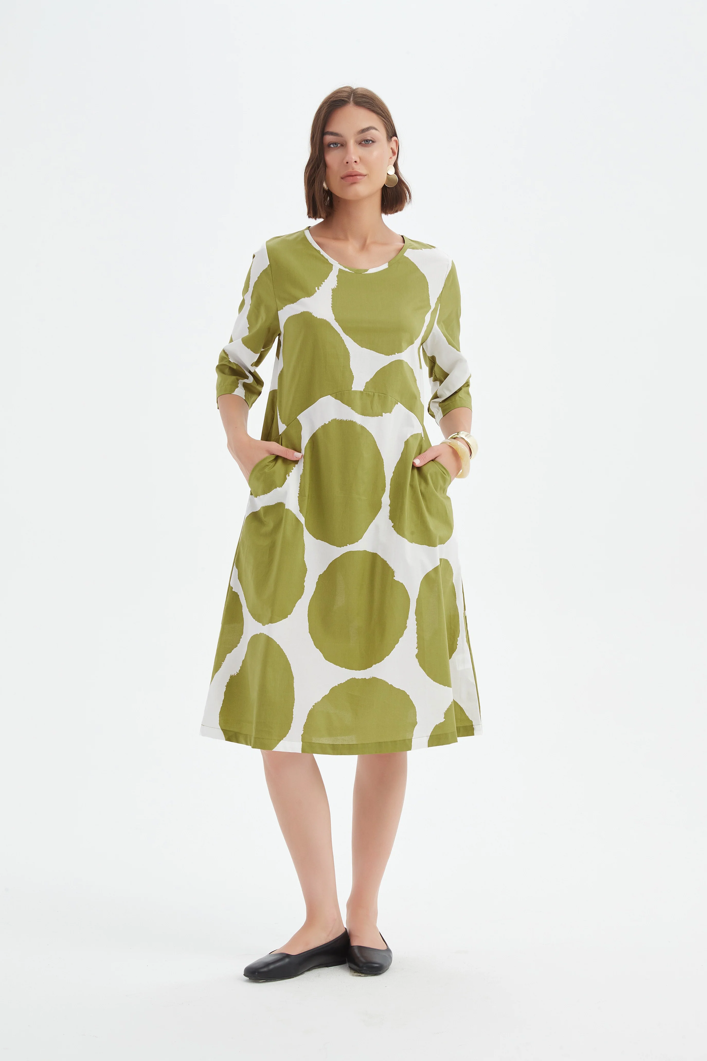 CURVE SEAM POPLIN DRESS - Image 9