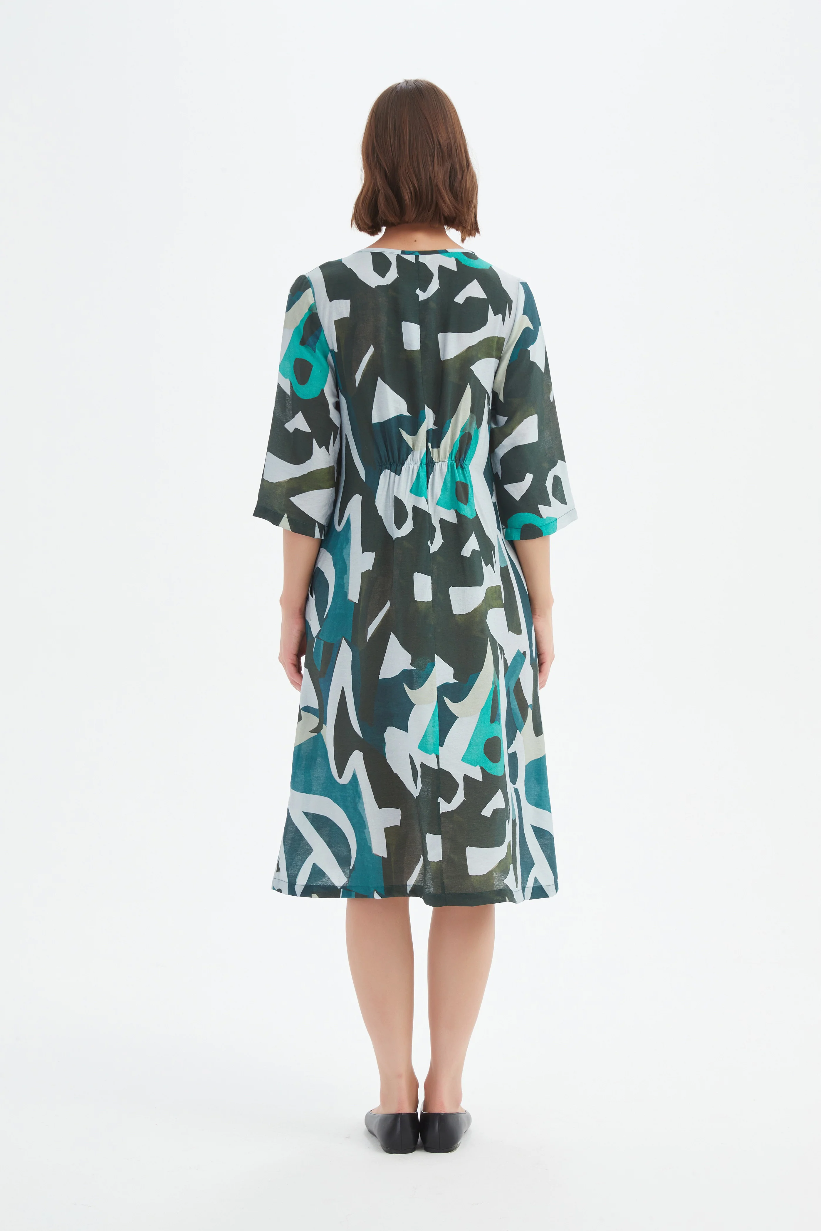 CURVE SEAM PRINT DRESS - Image 7