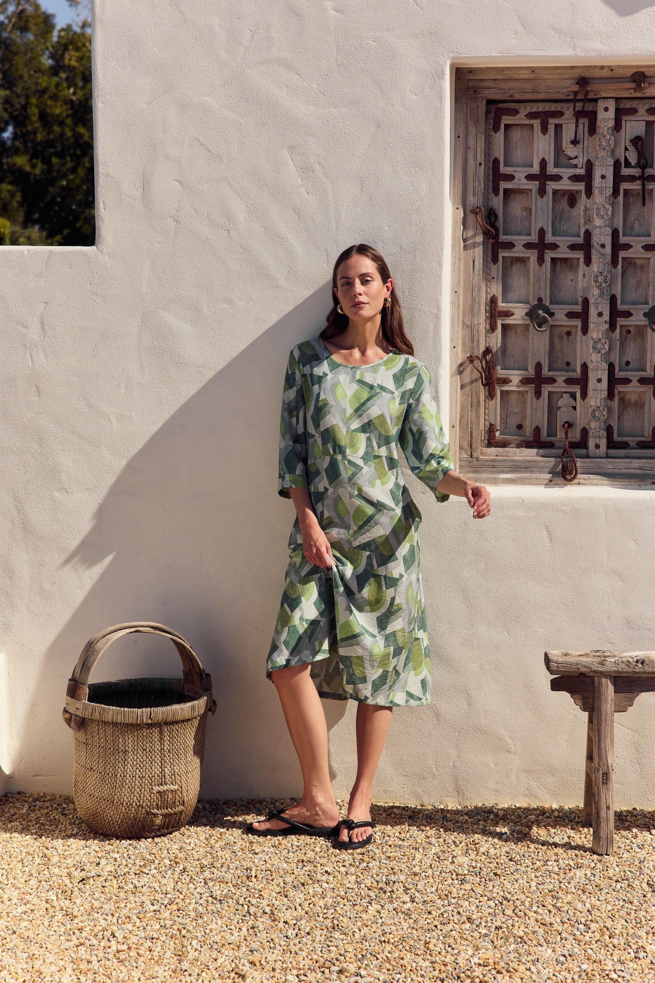 CURVE SEAM PRINT DRESS - Image 9