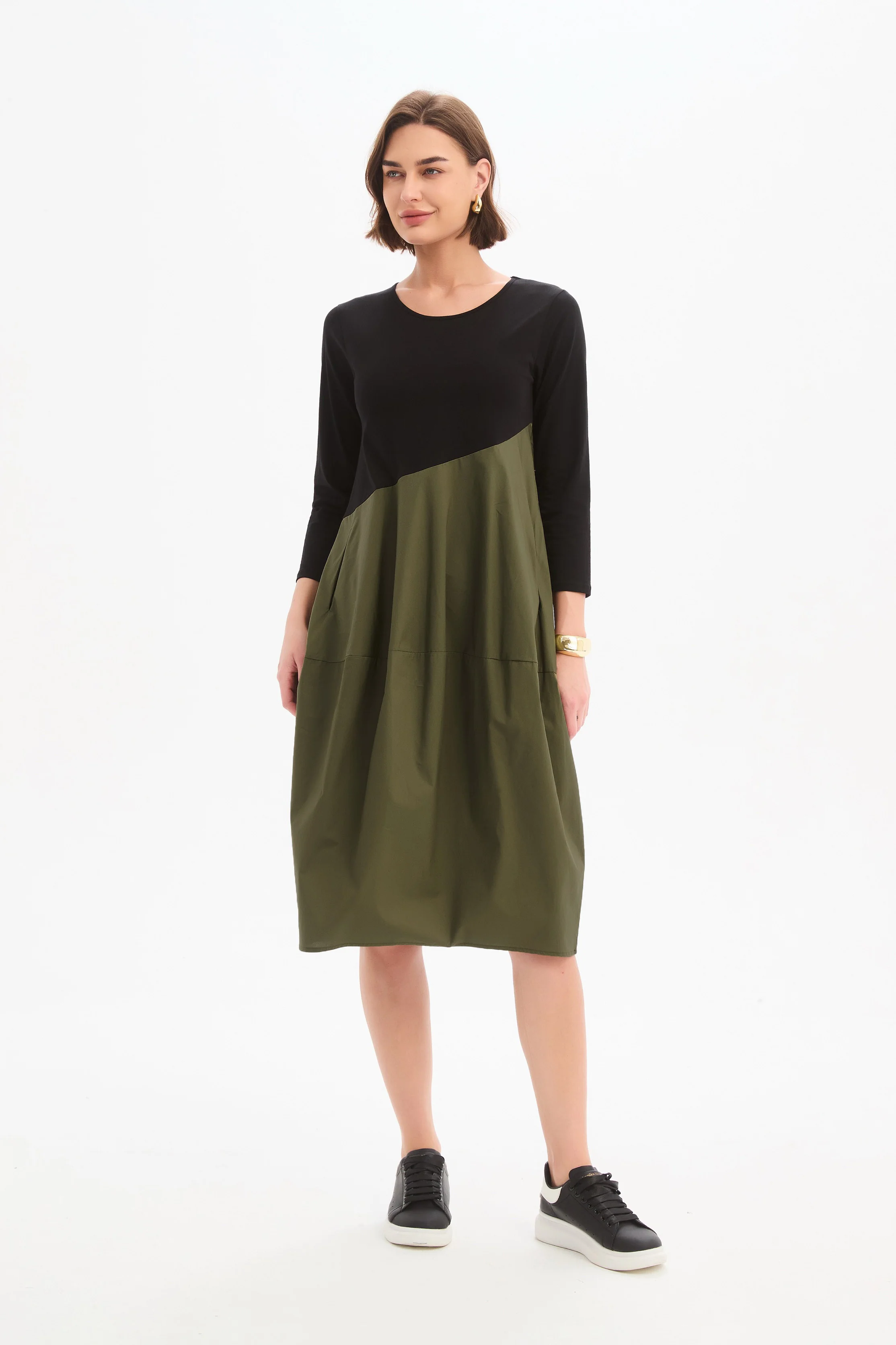 DIAGONAL SEAM COMBI DRESS - Image 3