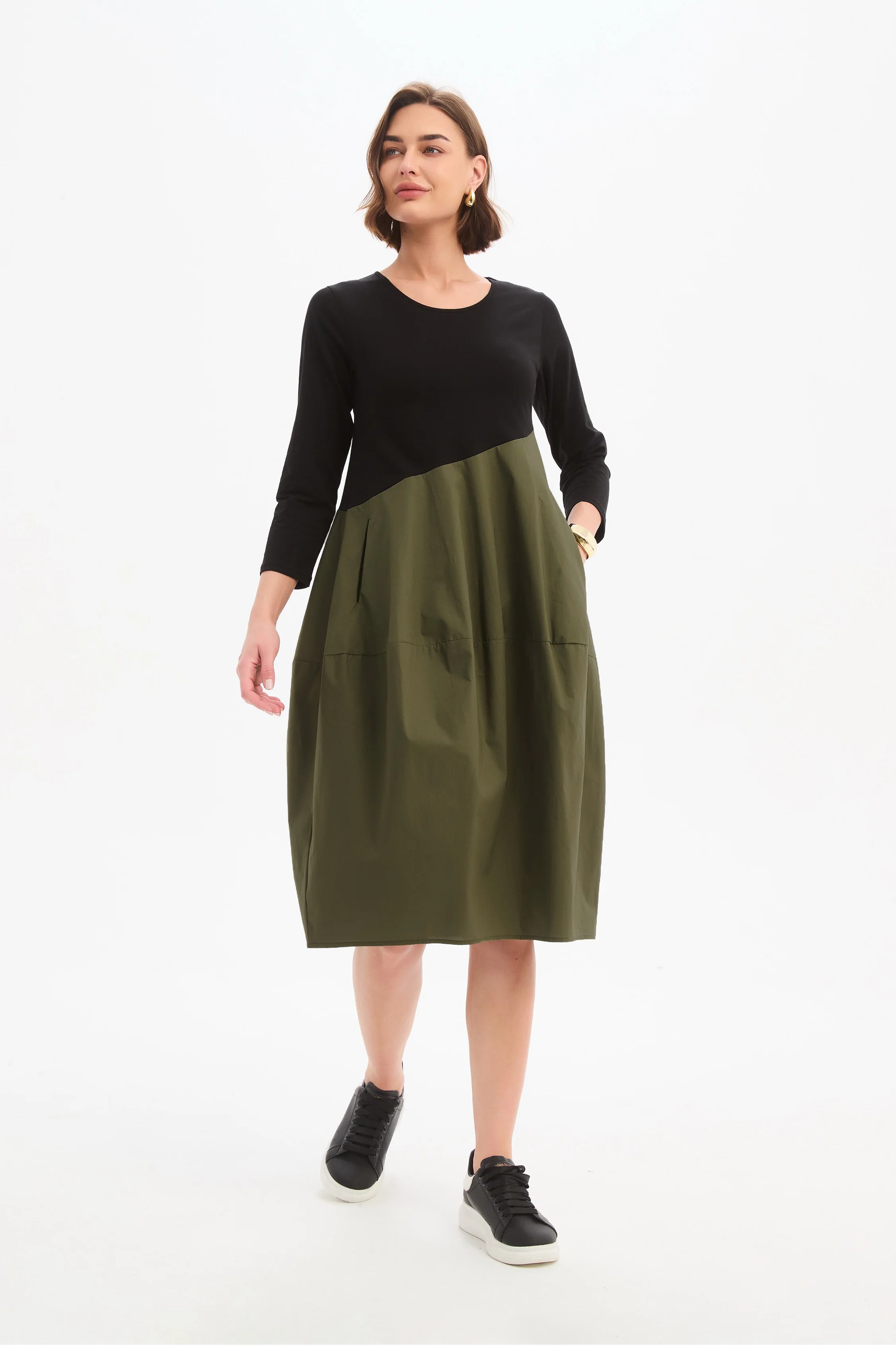 DIAGONAL SEAM COMBI DRESS - Image 4
