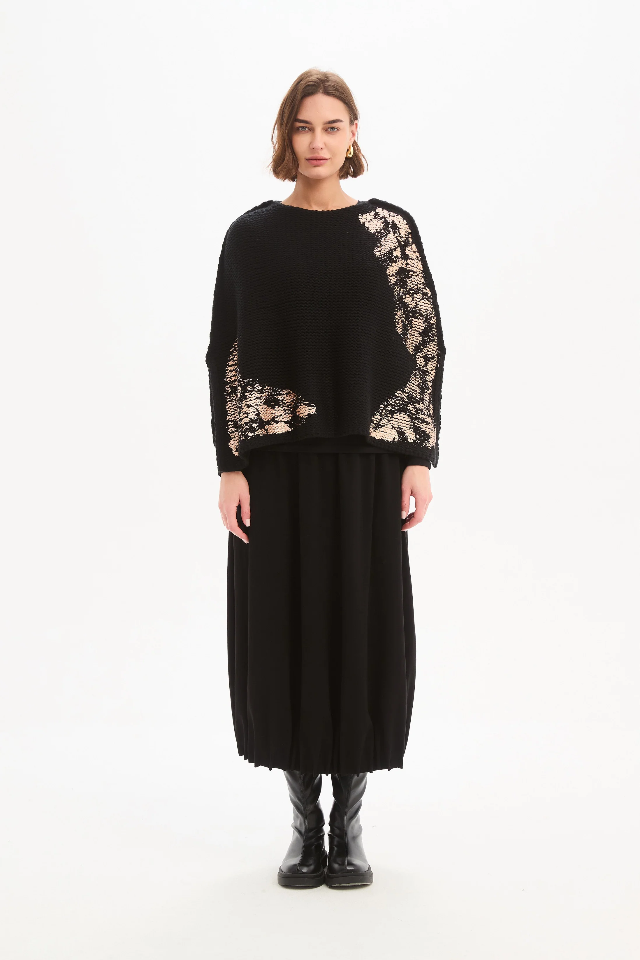 FOIL PRINT CROP PONCHO - Image 5