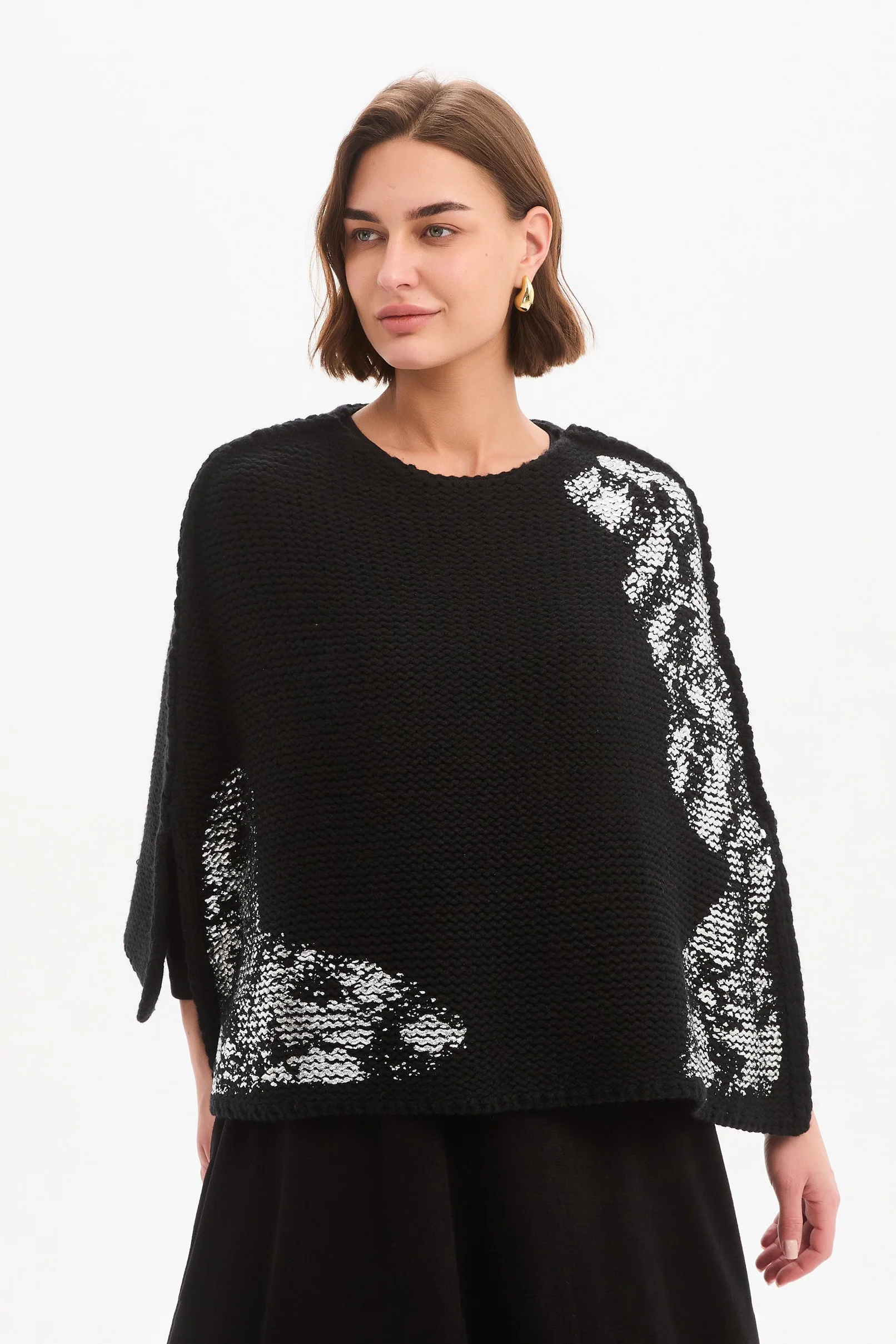 FOIL PRINT CROP PONCHO - Image 6
