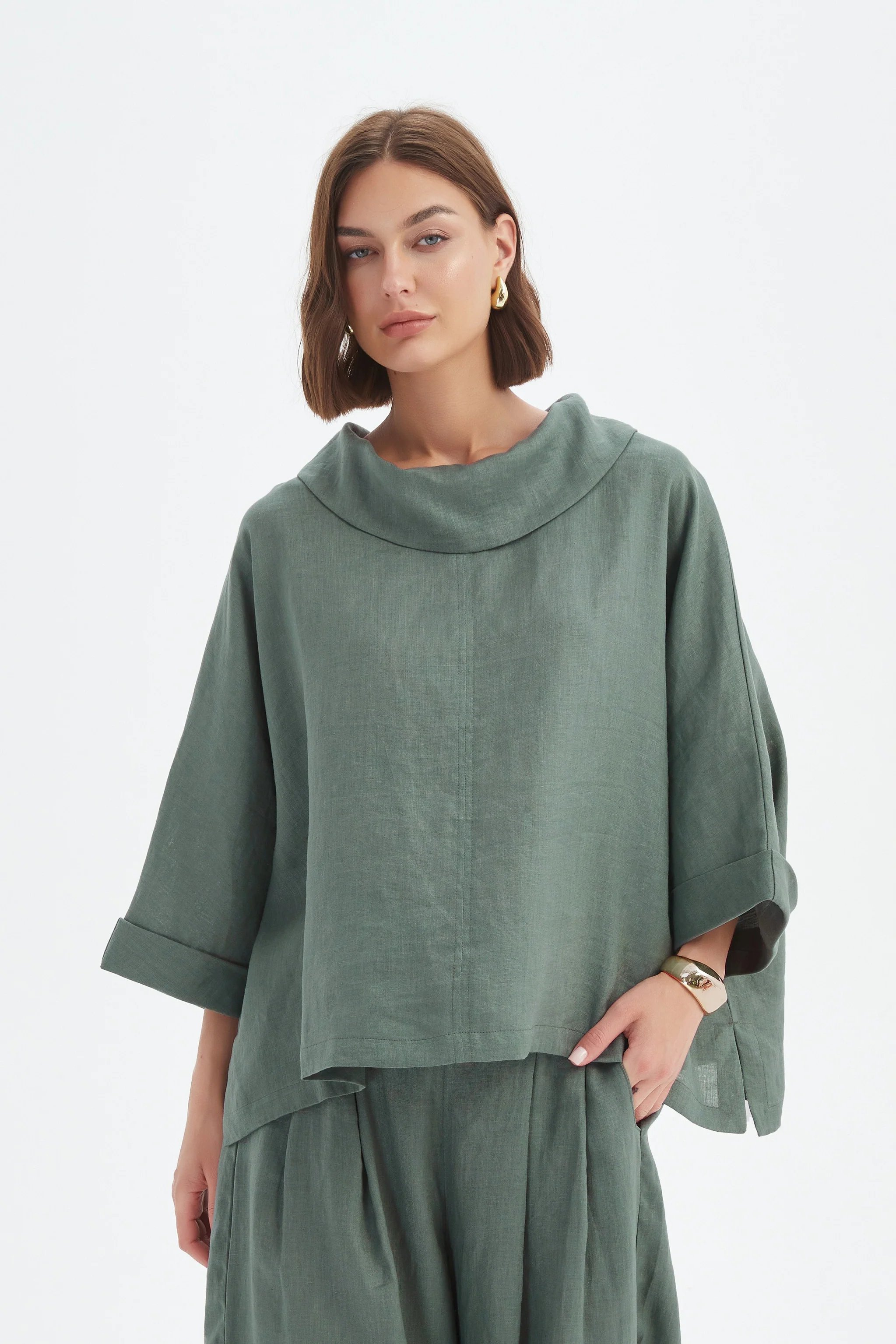 FUNNEL NECK BOXY TOP - Image 34