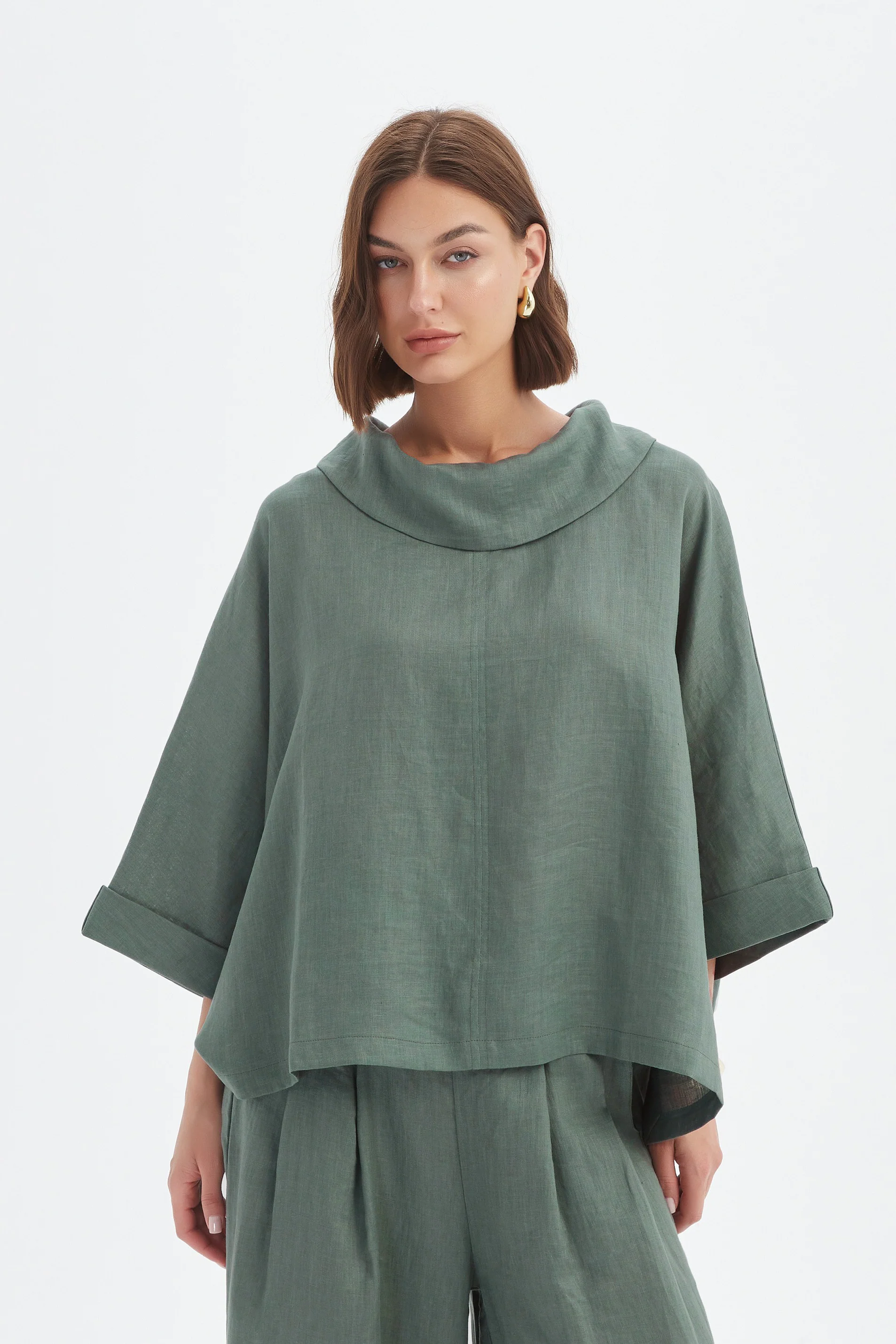 FUNNEL NECK BOXY TOP - Image 35