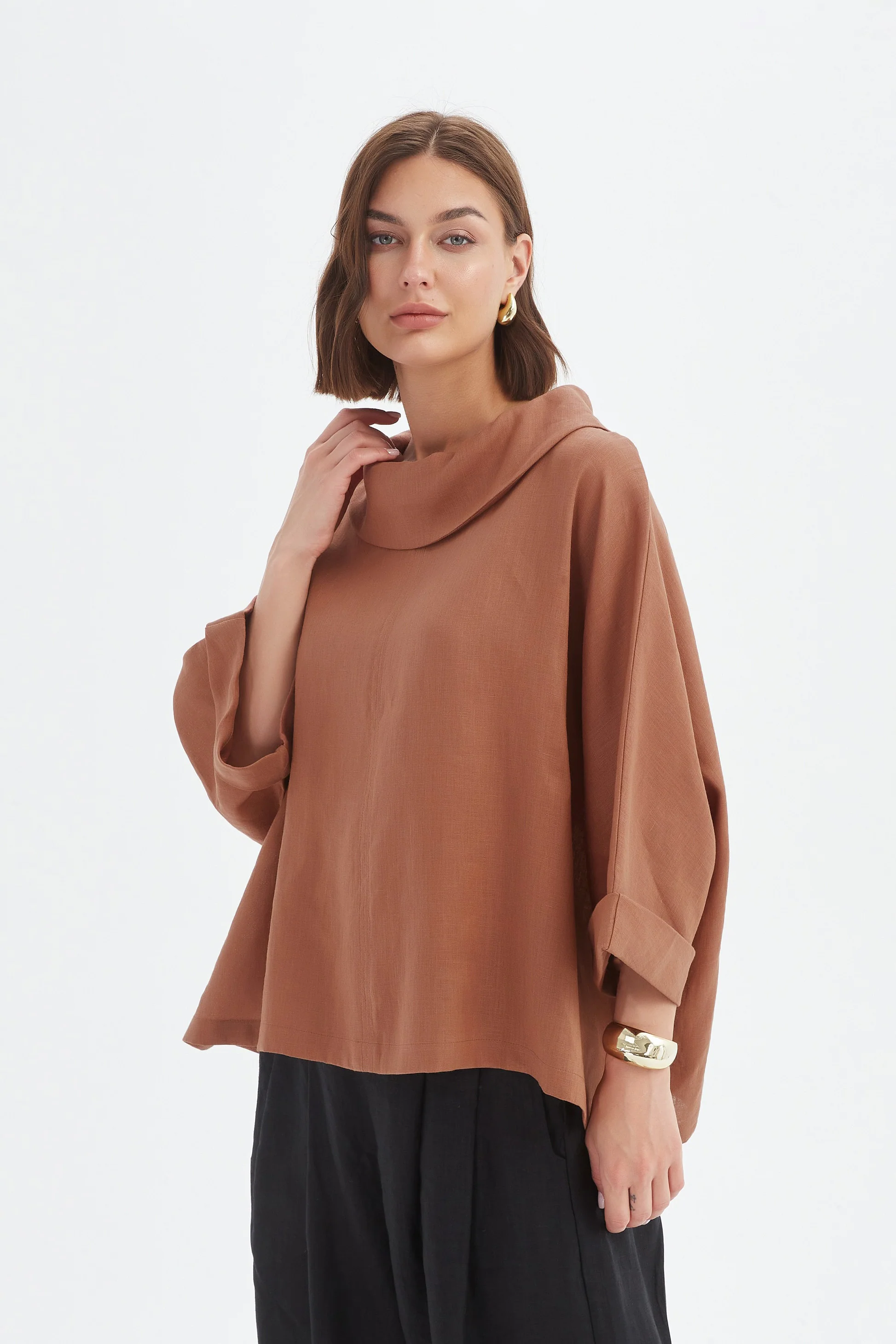 FUNNEL NECK BOXY TOP - Image 4
