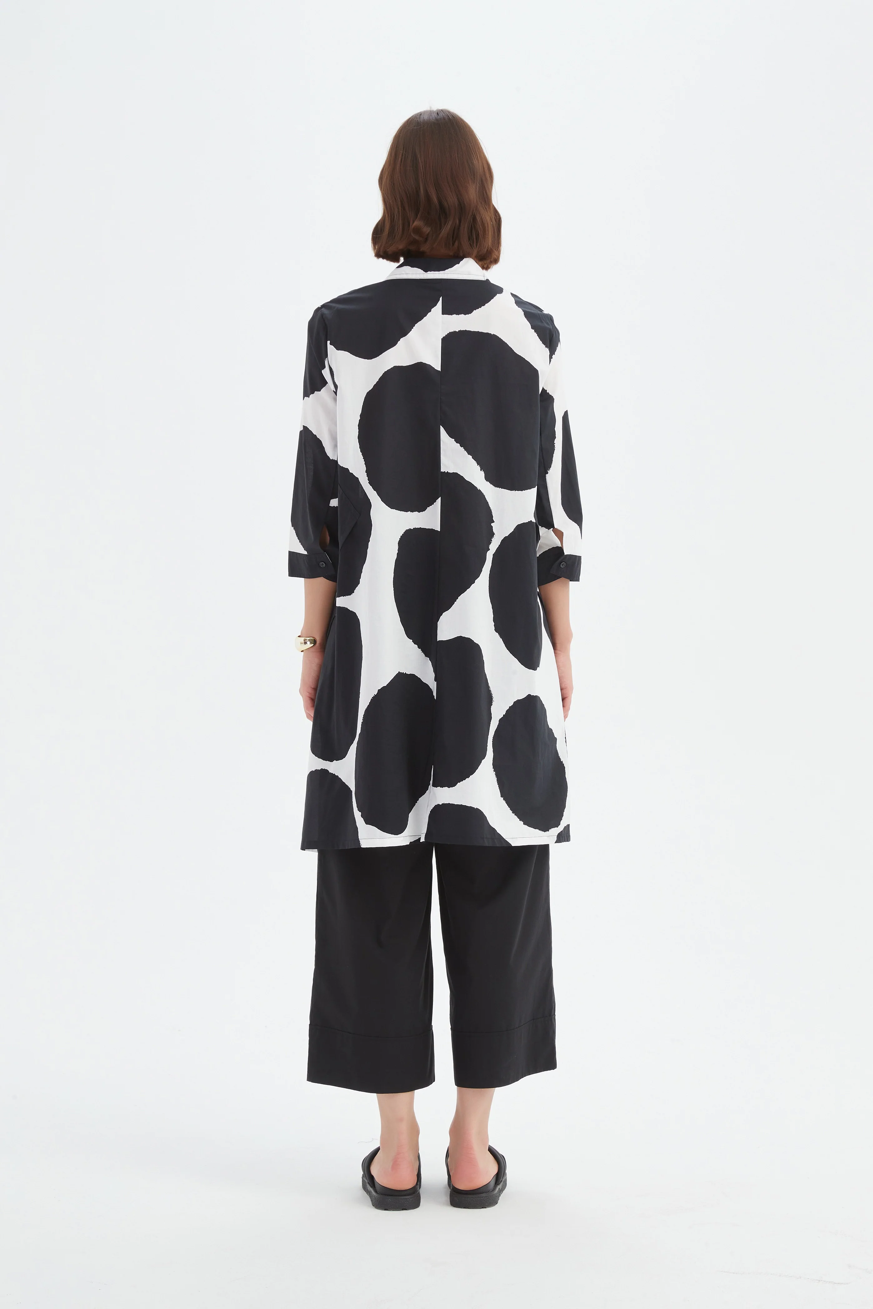 HANDKERCHIEF HEM SPOT PRINT SHIRT - Image 5