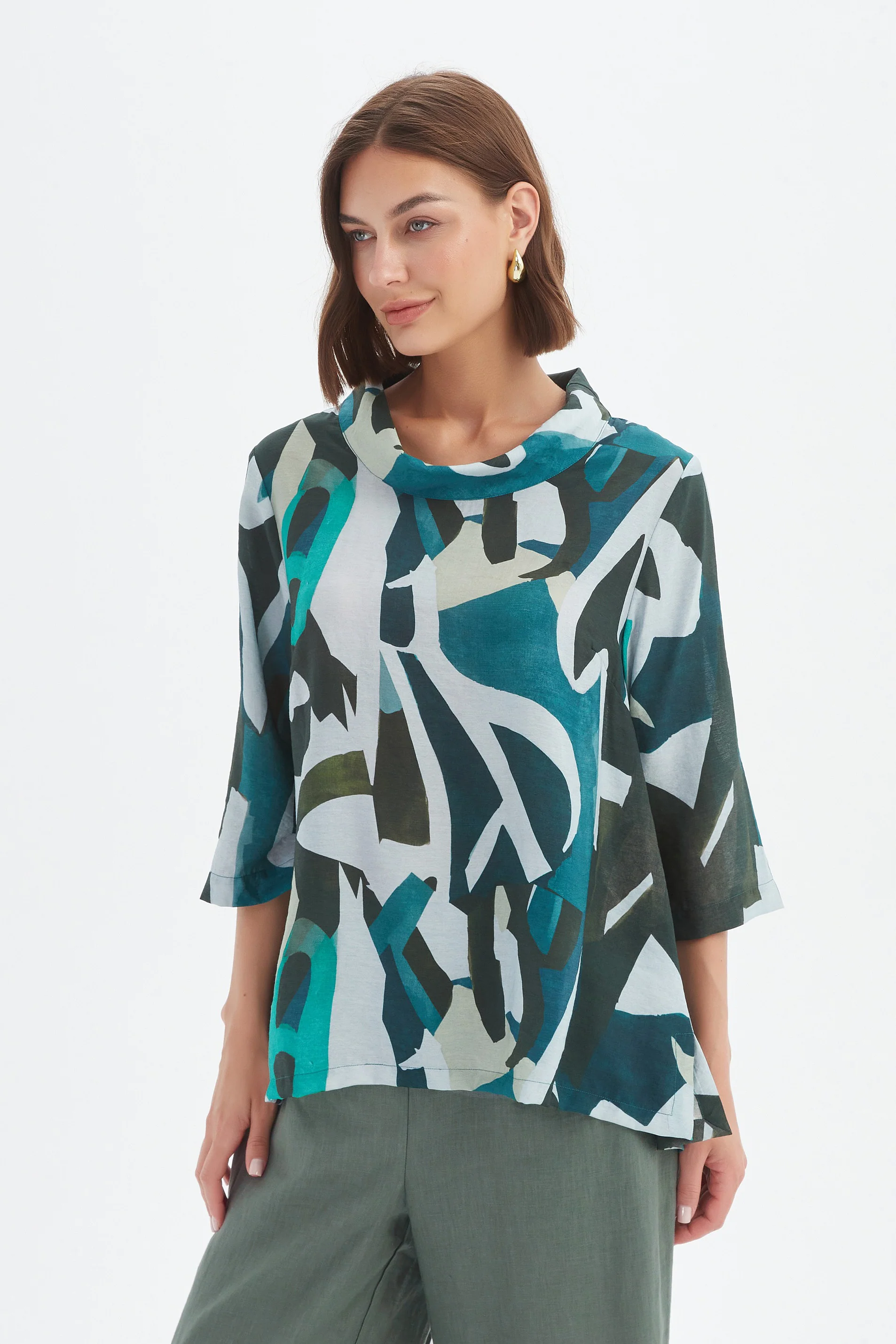 HIGH NECK PRINT TOP - Image 12
