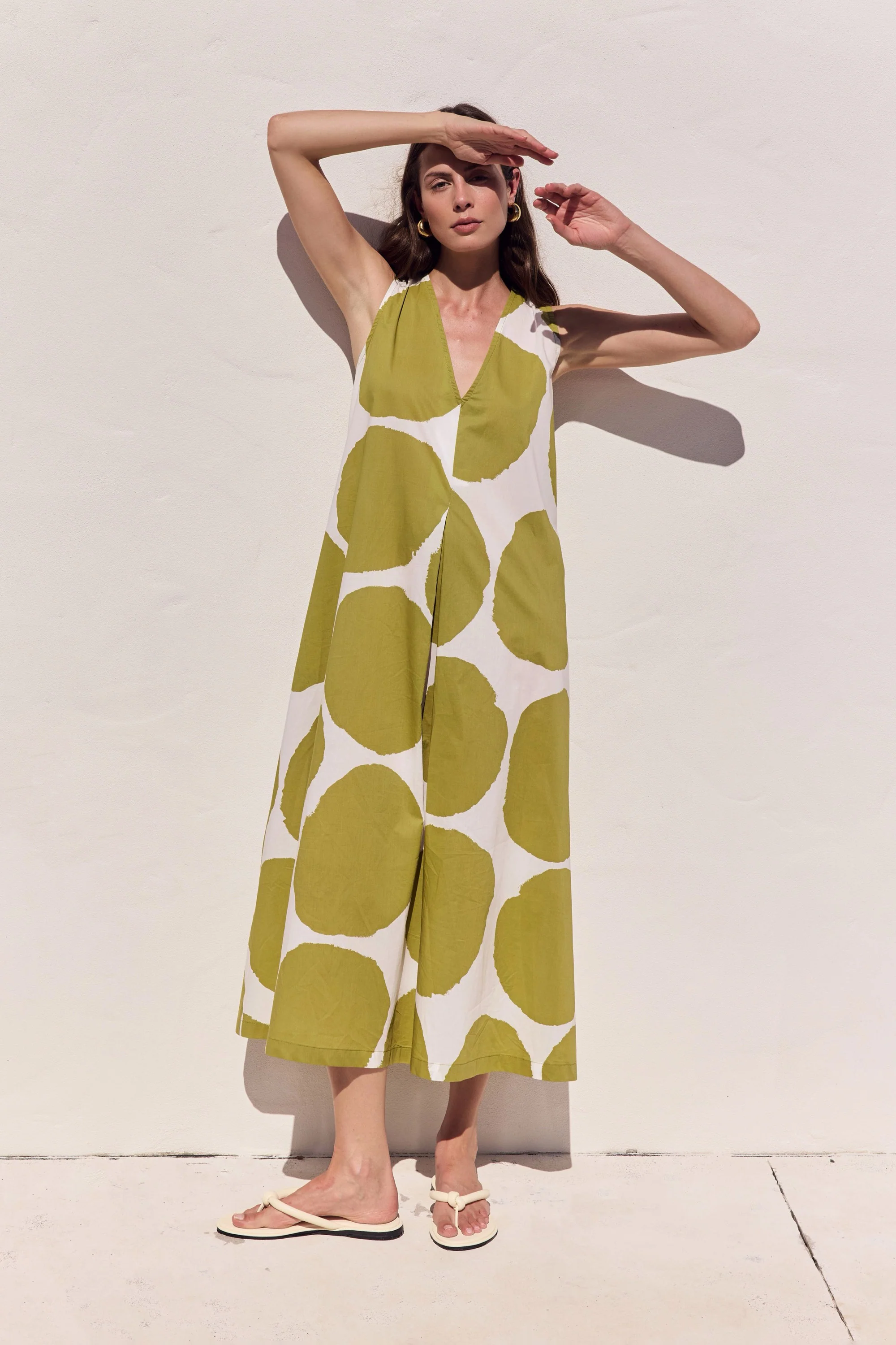 INVERTED PLEAT POPLIN DRESS