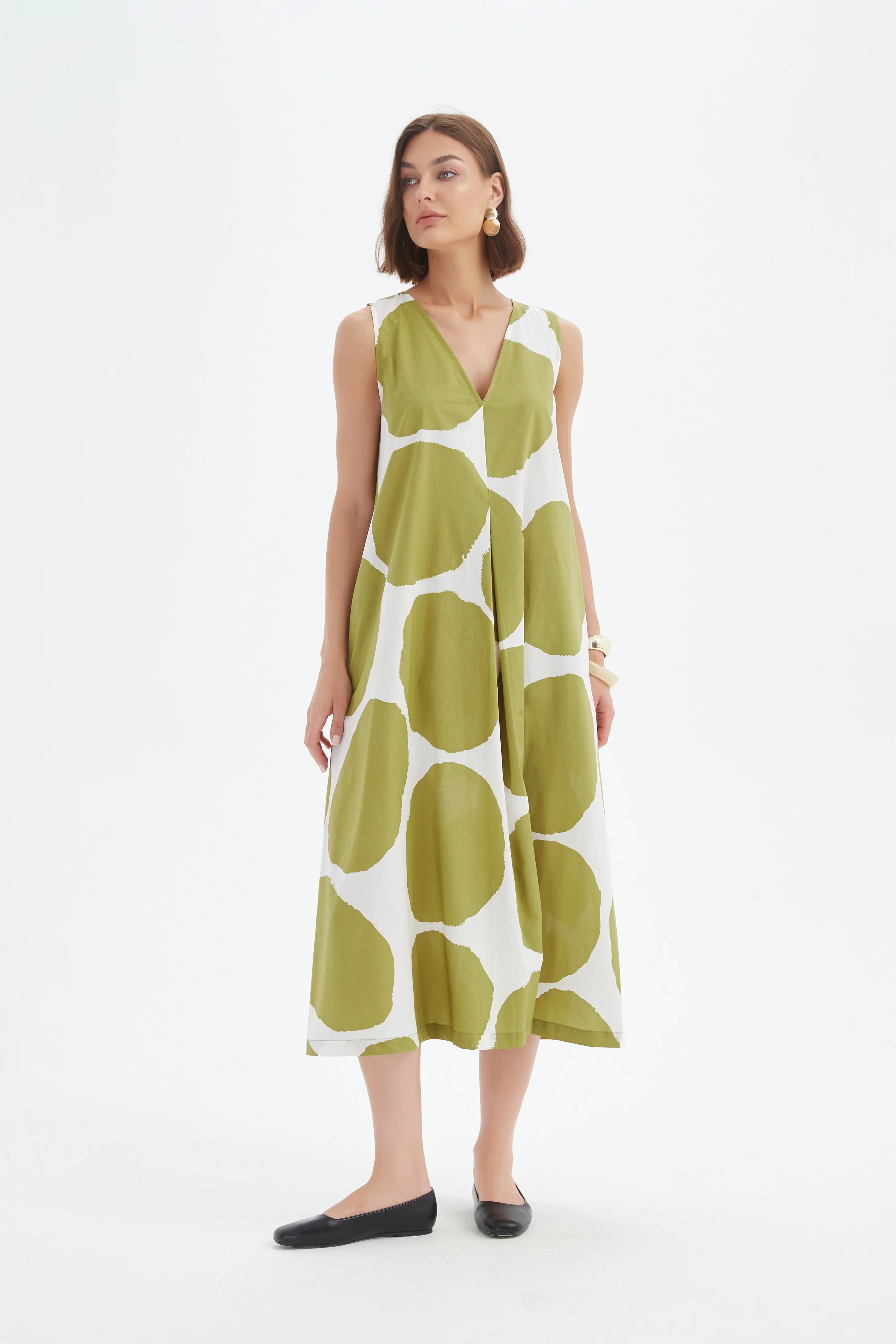 INVERTED PLEAT POPLIN DRESS - Image 3