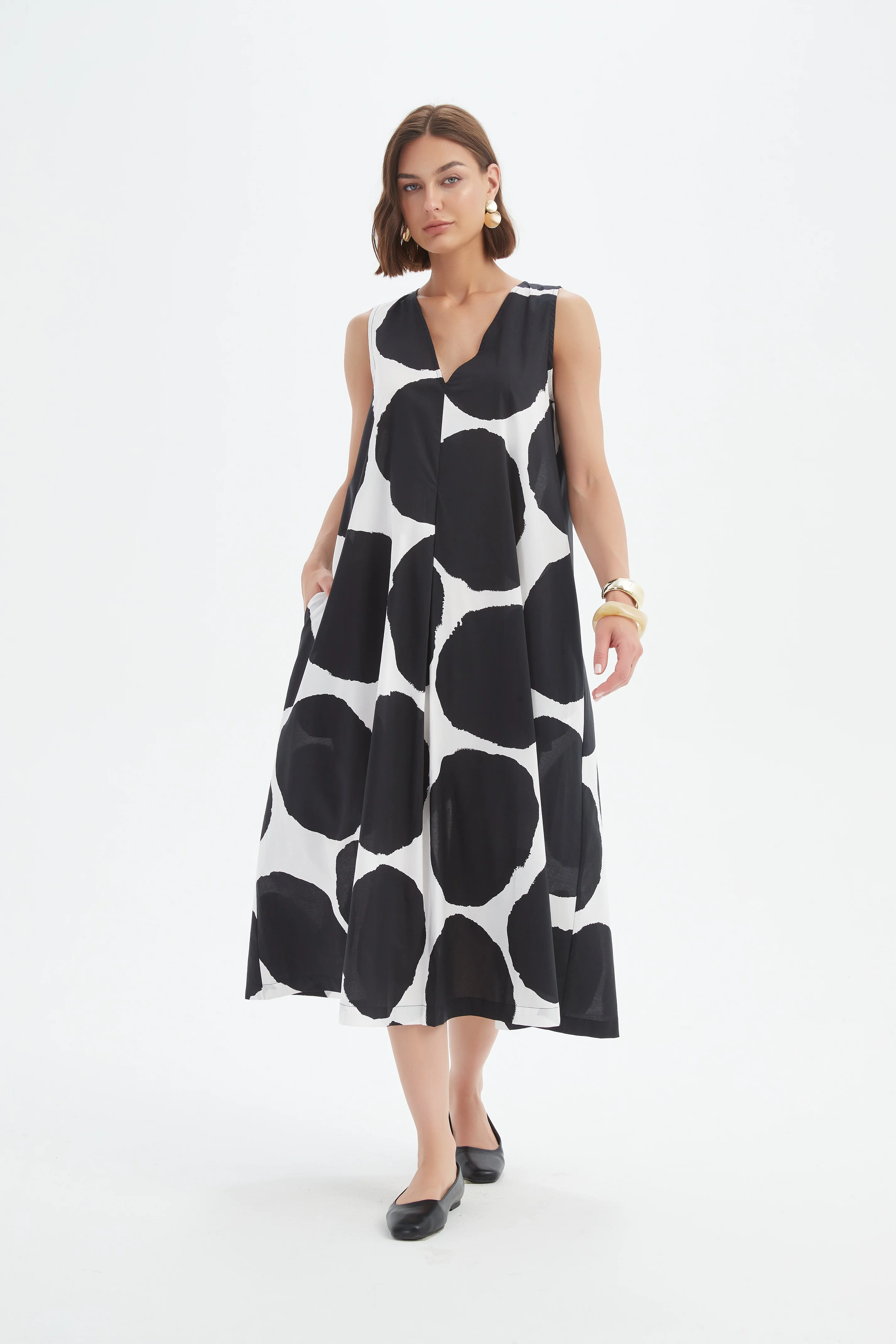 INVERTED PLEAT POPLIN DRESS - Image 7