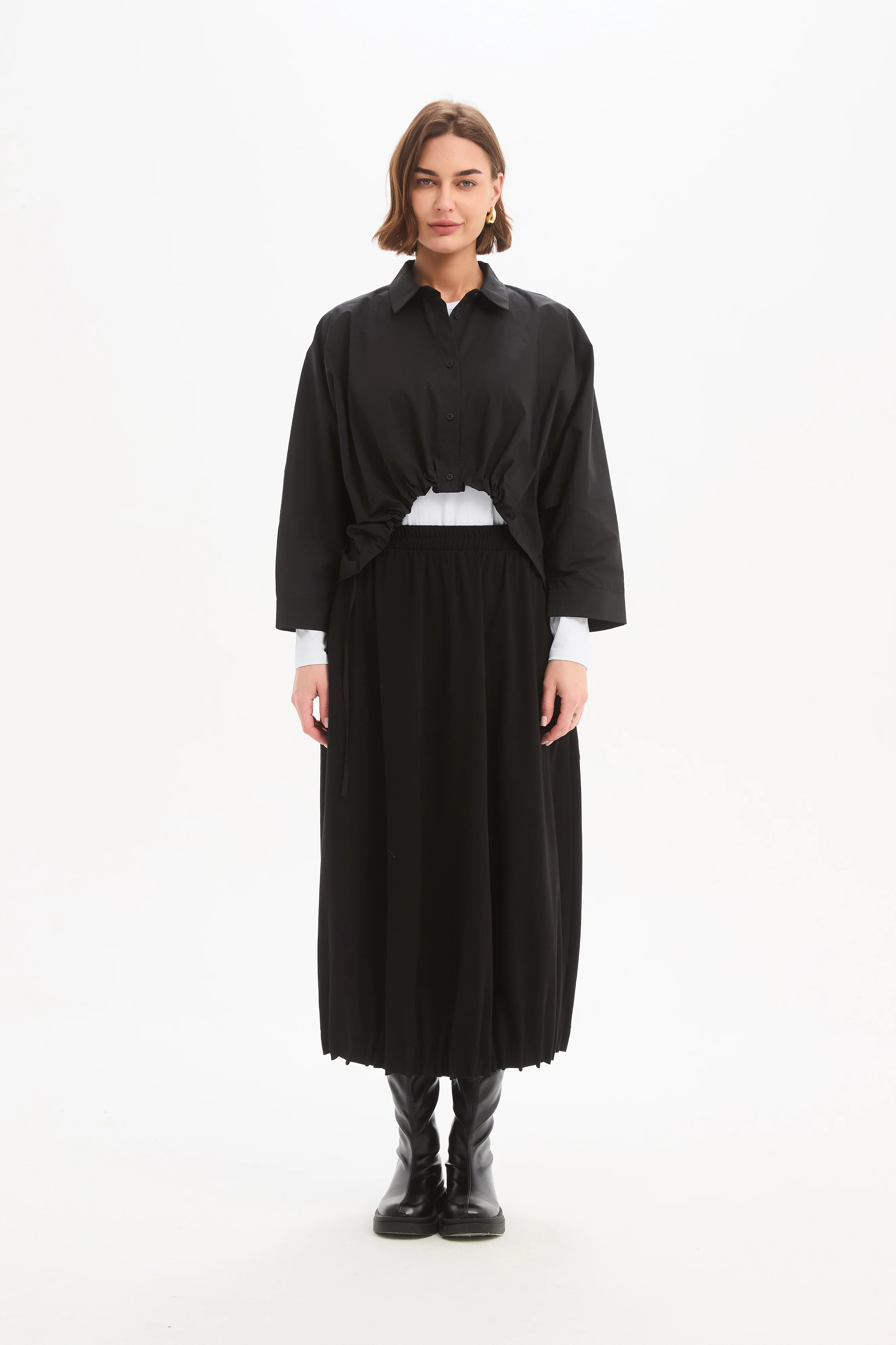 JERSEY PIN TUCK HEM SKIRT - Image 4