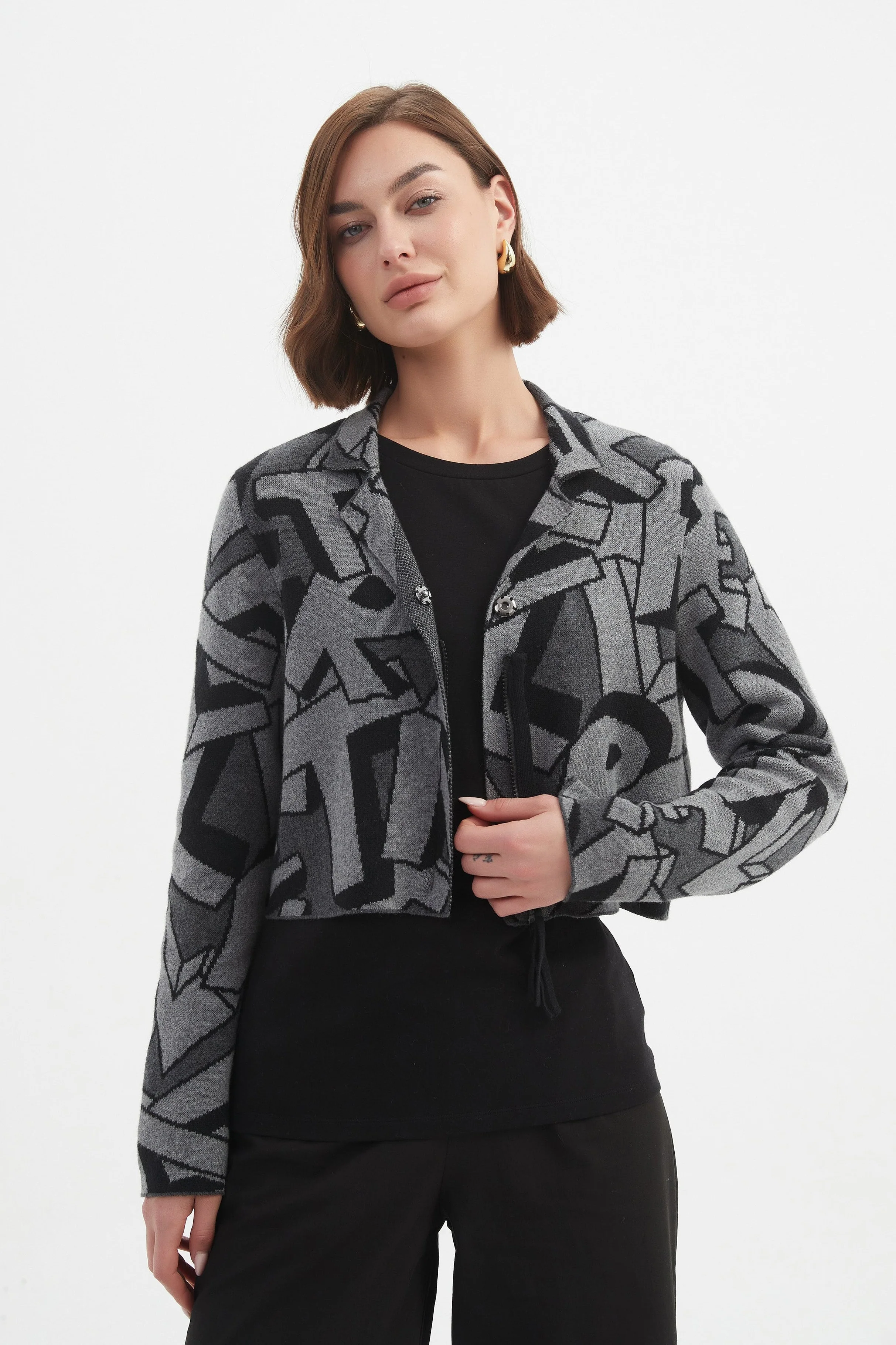 LETTERBLOCK ZIP CARDIGAN