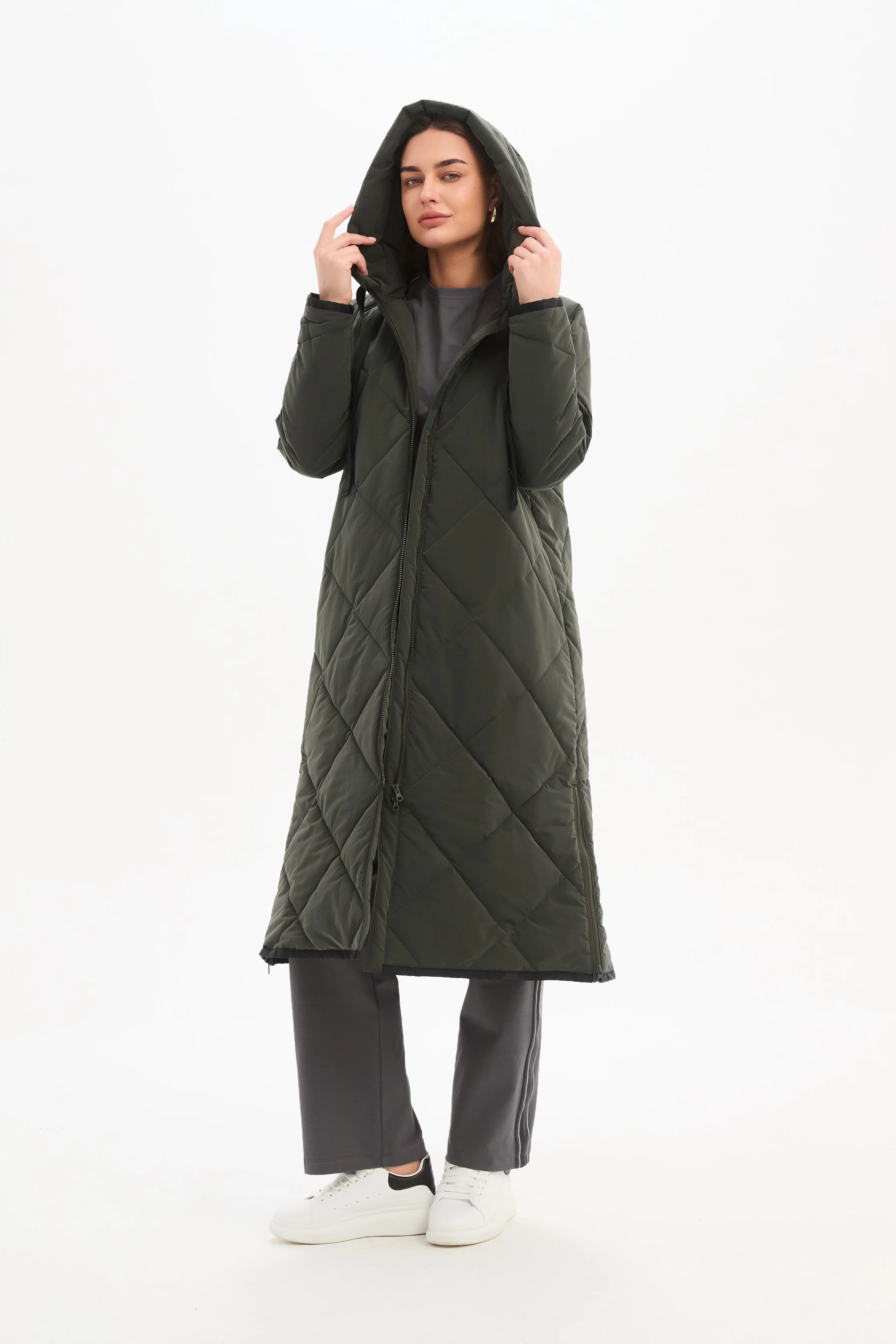 LONGLINE ZIP HEM WINTER COAT - Image 12